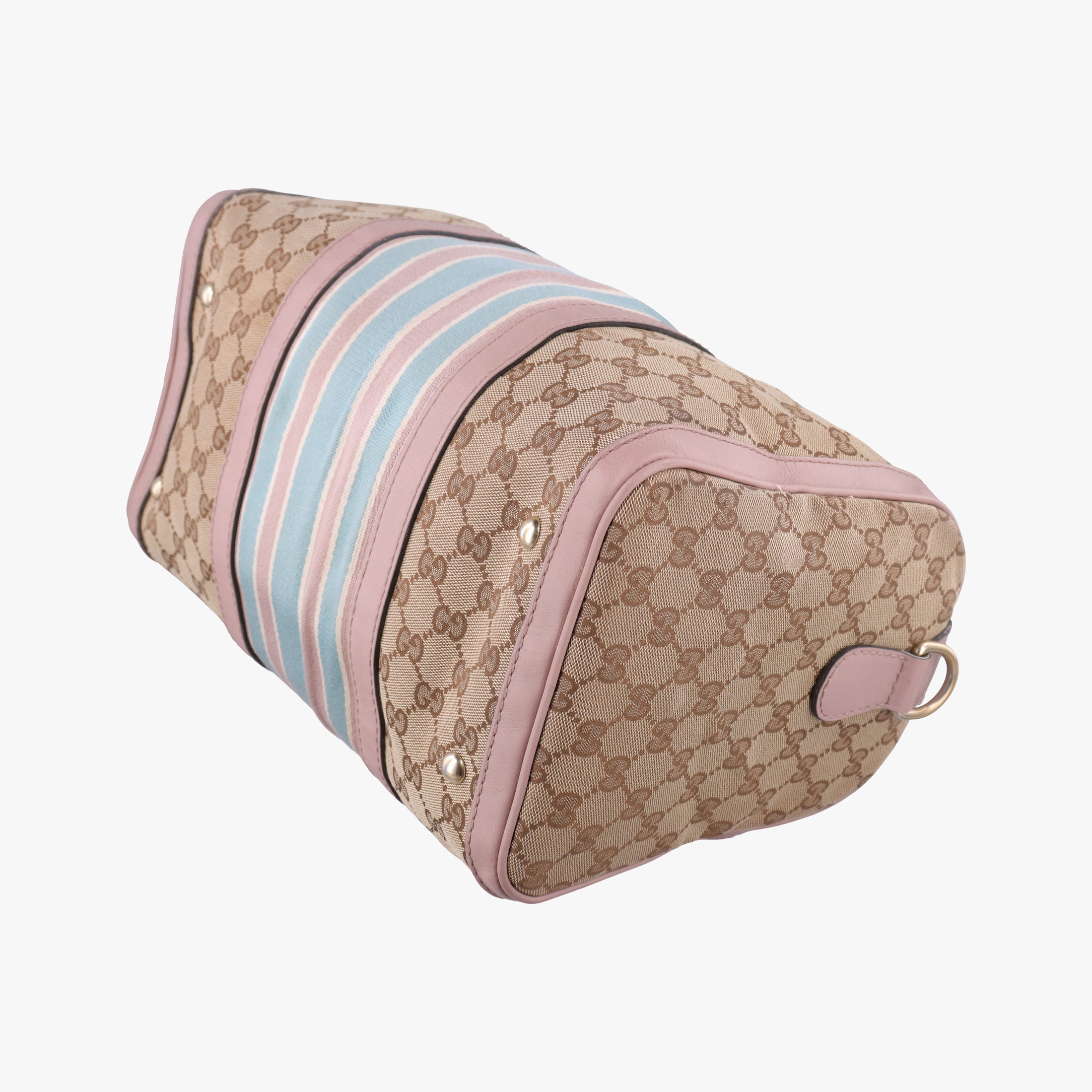 Pre-owned Gucci Sherry Line Beige×pink×blue canvas×leather 247205 shoulderbag | stylenewstar