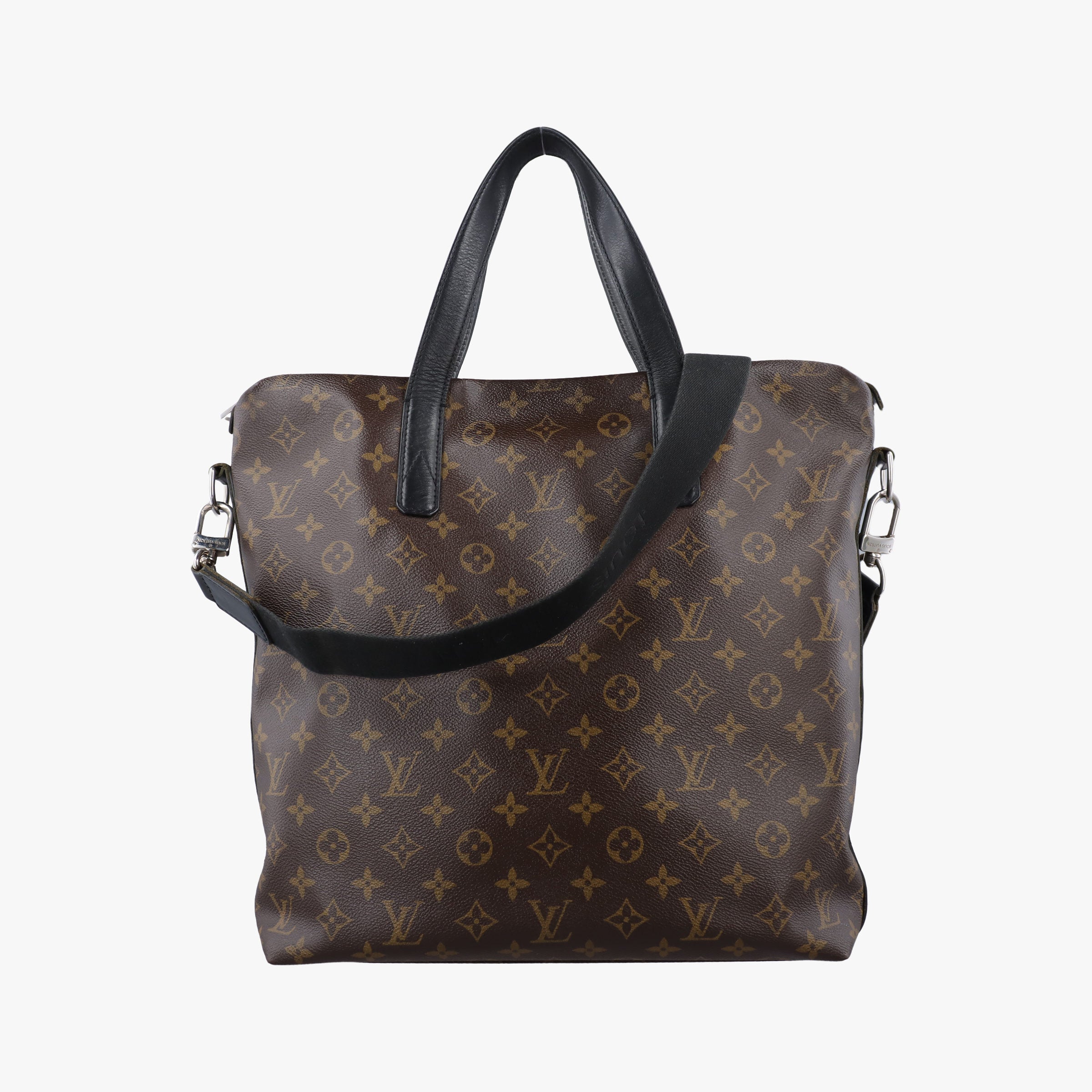 Pre-owned Louis Vuitton KITAN brown×black Monogram Canvas×calf leather M40388 handbag | stylenewstar