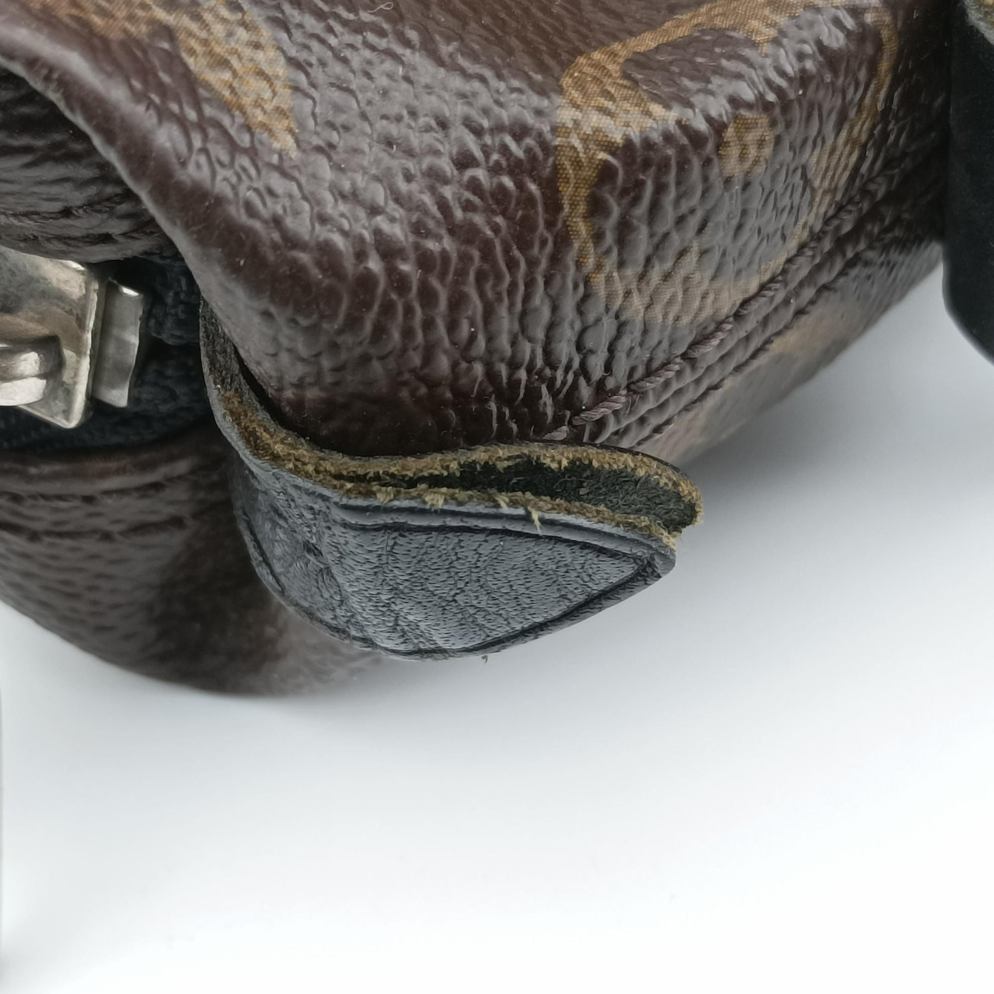 Pre-owned Louis Vuitton KITAN brown×black Monogram Canvas×calf leather M40388 handbag | stylenewstar