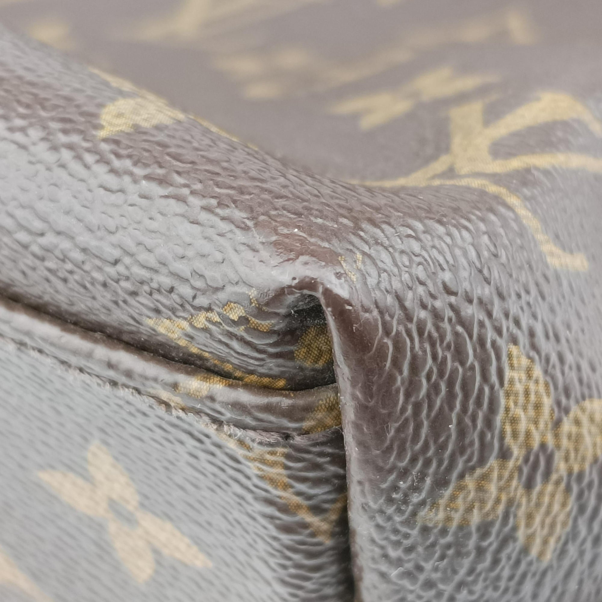 Pre-owned Louis Vuitton KITAN brown×black Monogram Canvas×calf leather M40388 handbag | stylenewstar