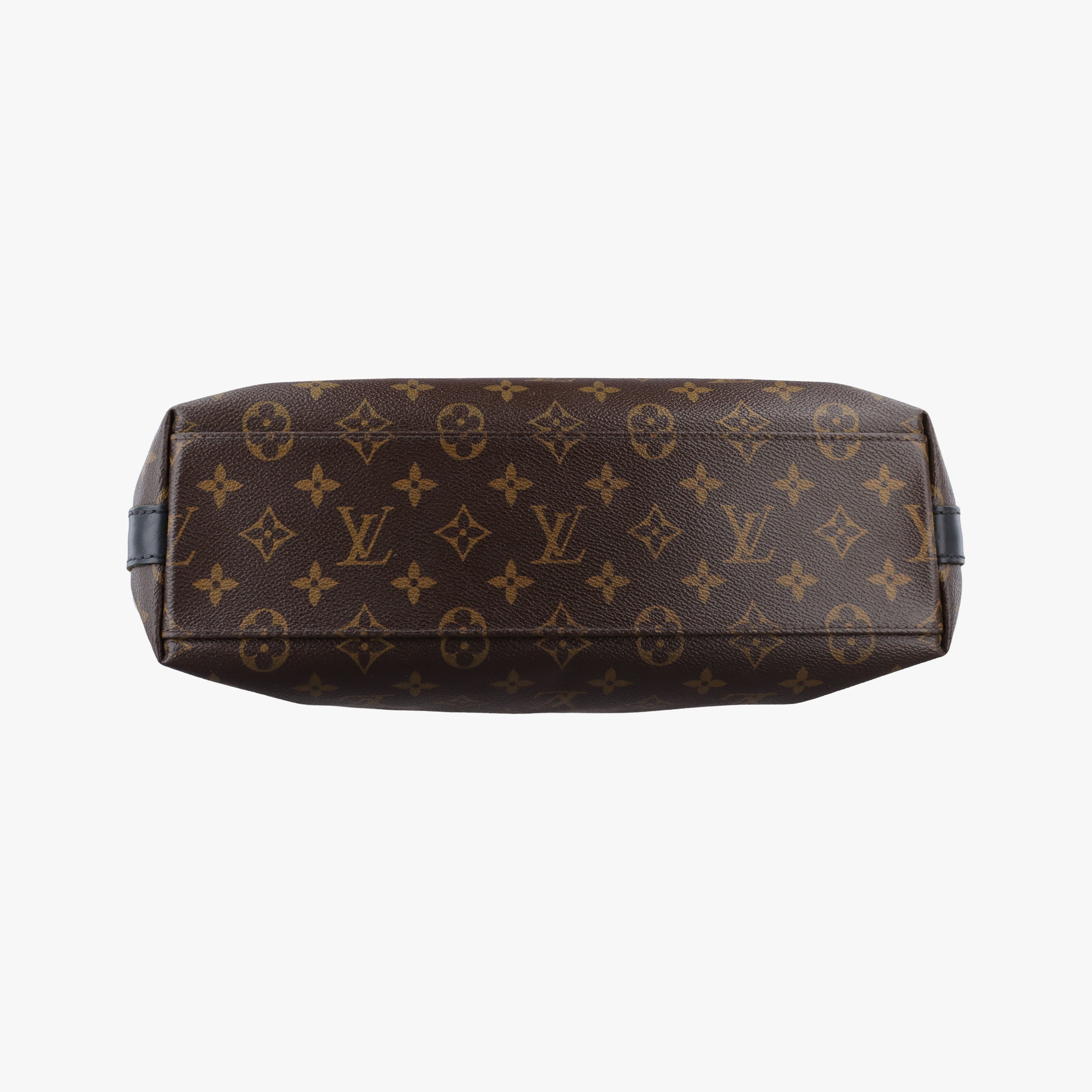 Pre-owned Louis Vuitton KITAN brown×black Monogram Canvas×calf leather M40388 handbag | stylenewstar