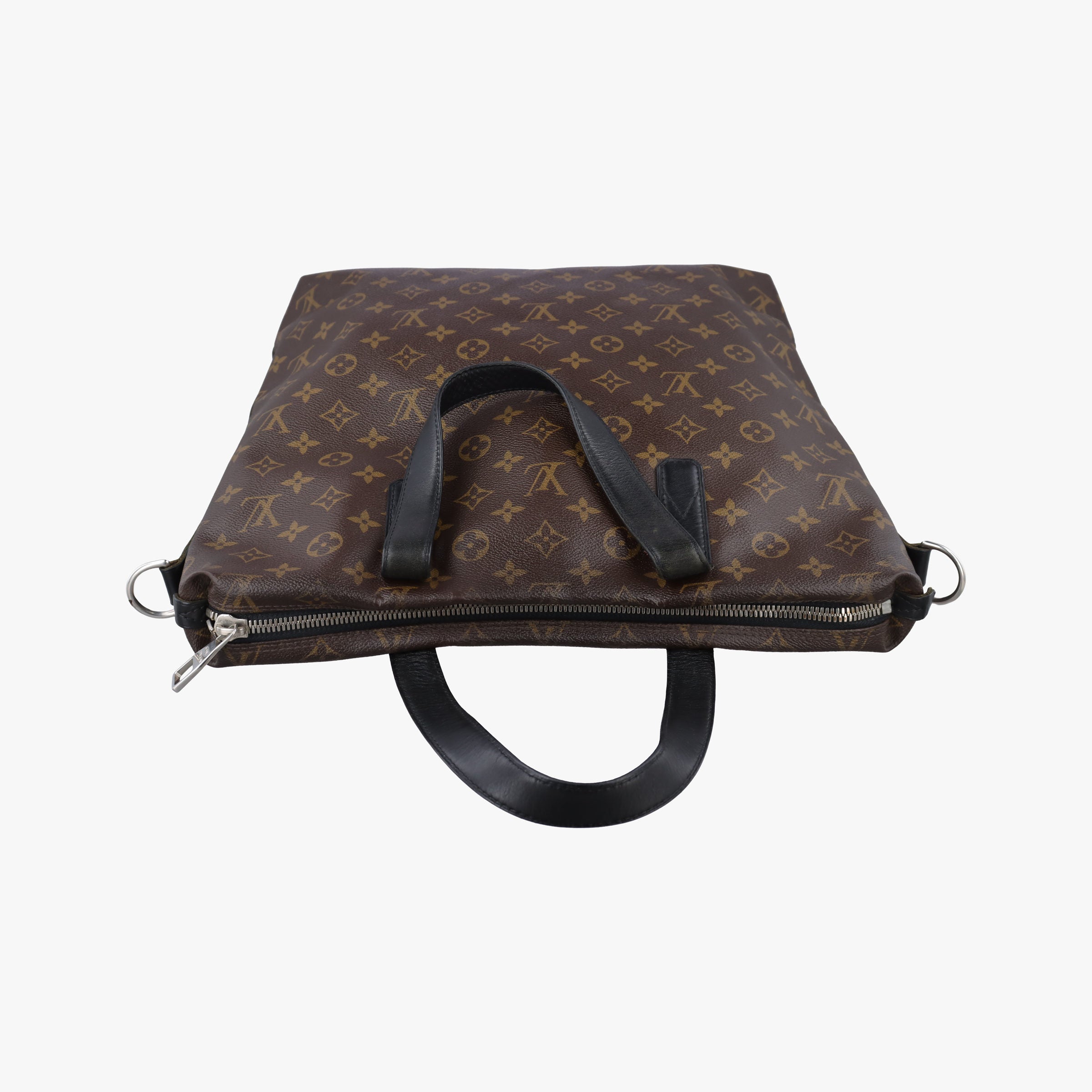 Pre-owned Louis Vuitton KITAN brown×black Monogram Canvas×calf leather M40388 handbag | stylenewstar