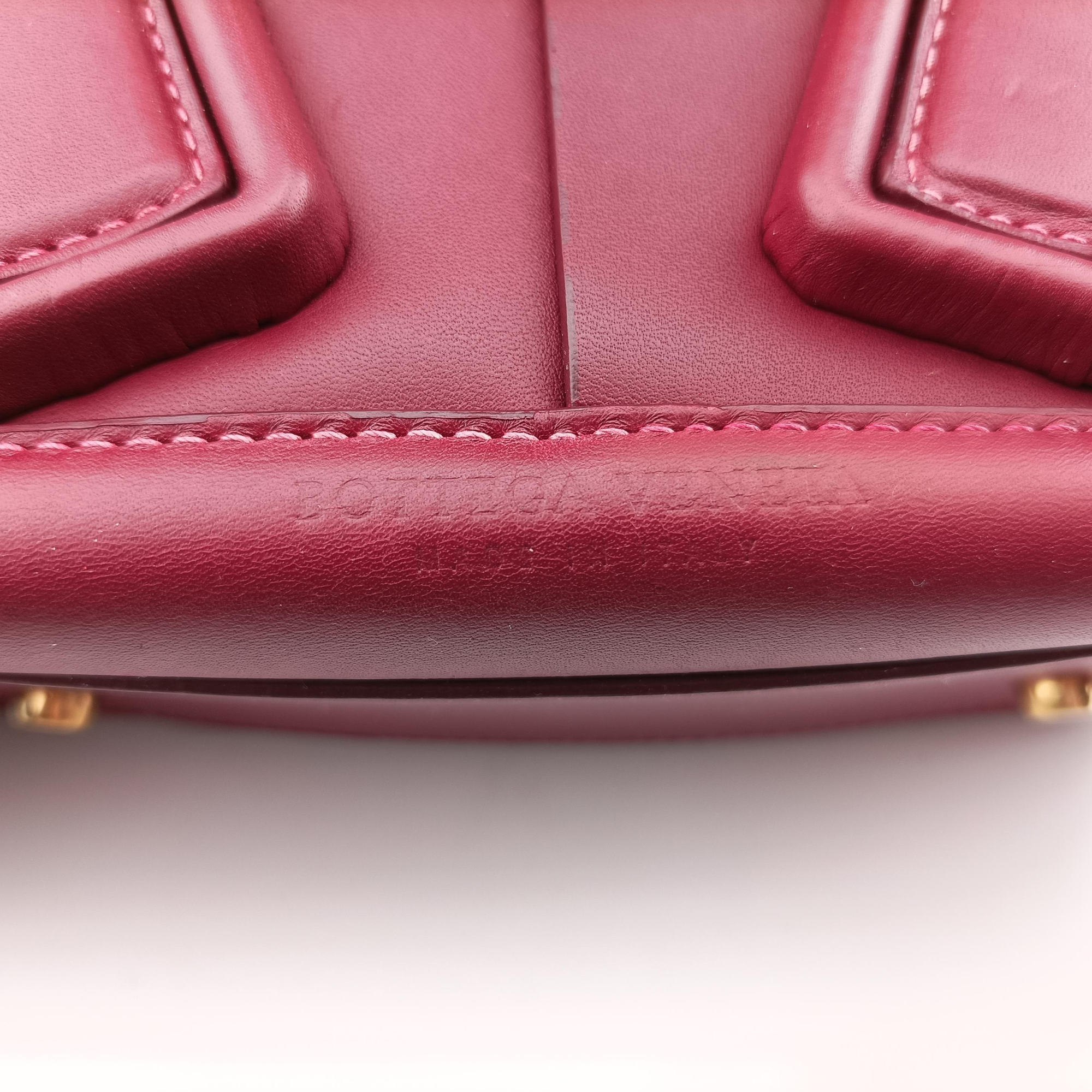Pre-owned Bottega Veneta The Arco mini Burgundy Leather  shoulderbag | stylenewstar