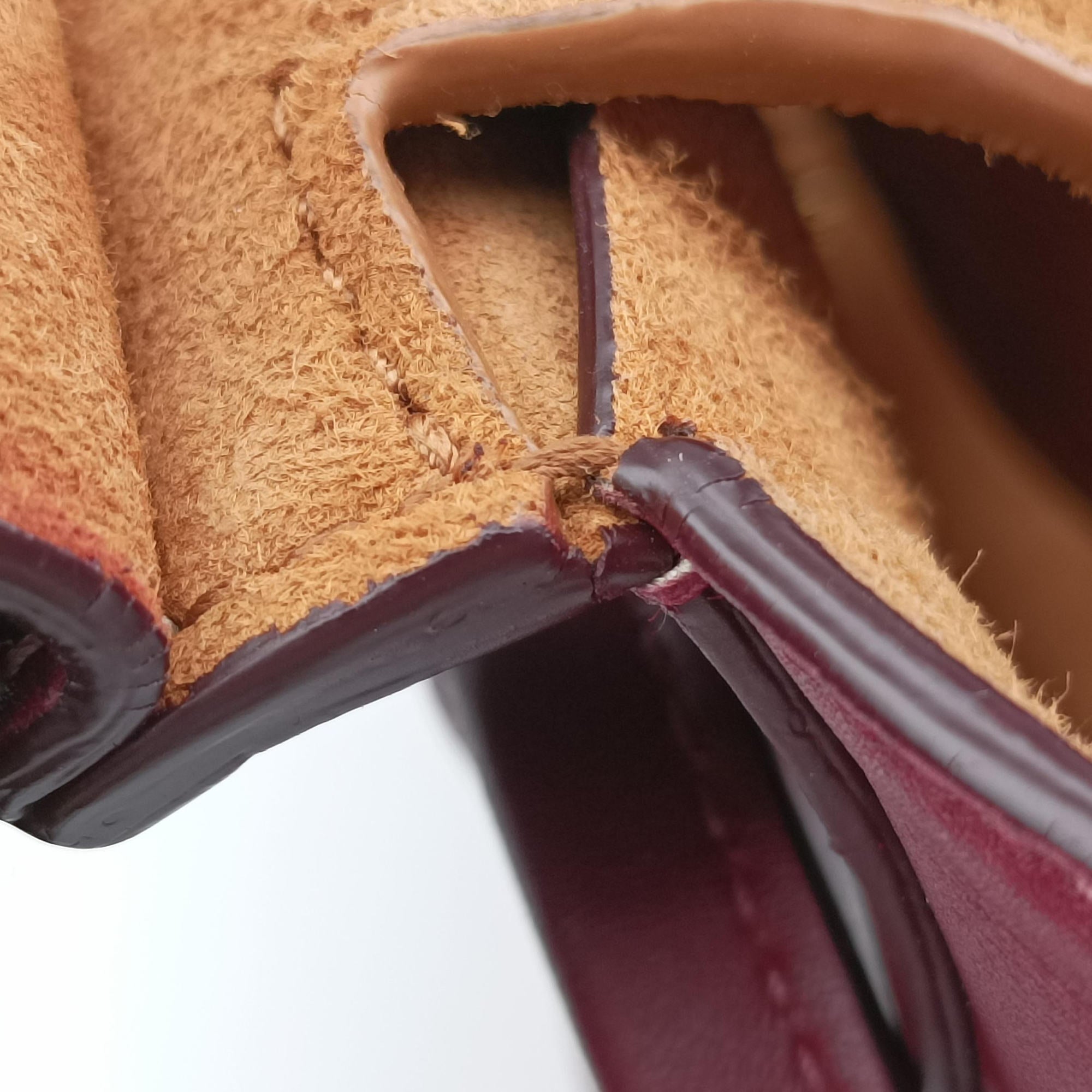 Pre-owned Bottega Veneta The Arco mini Burgundy Leather  shoulderbag | stylenewstar