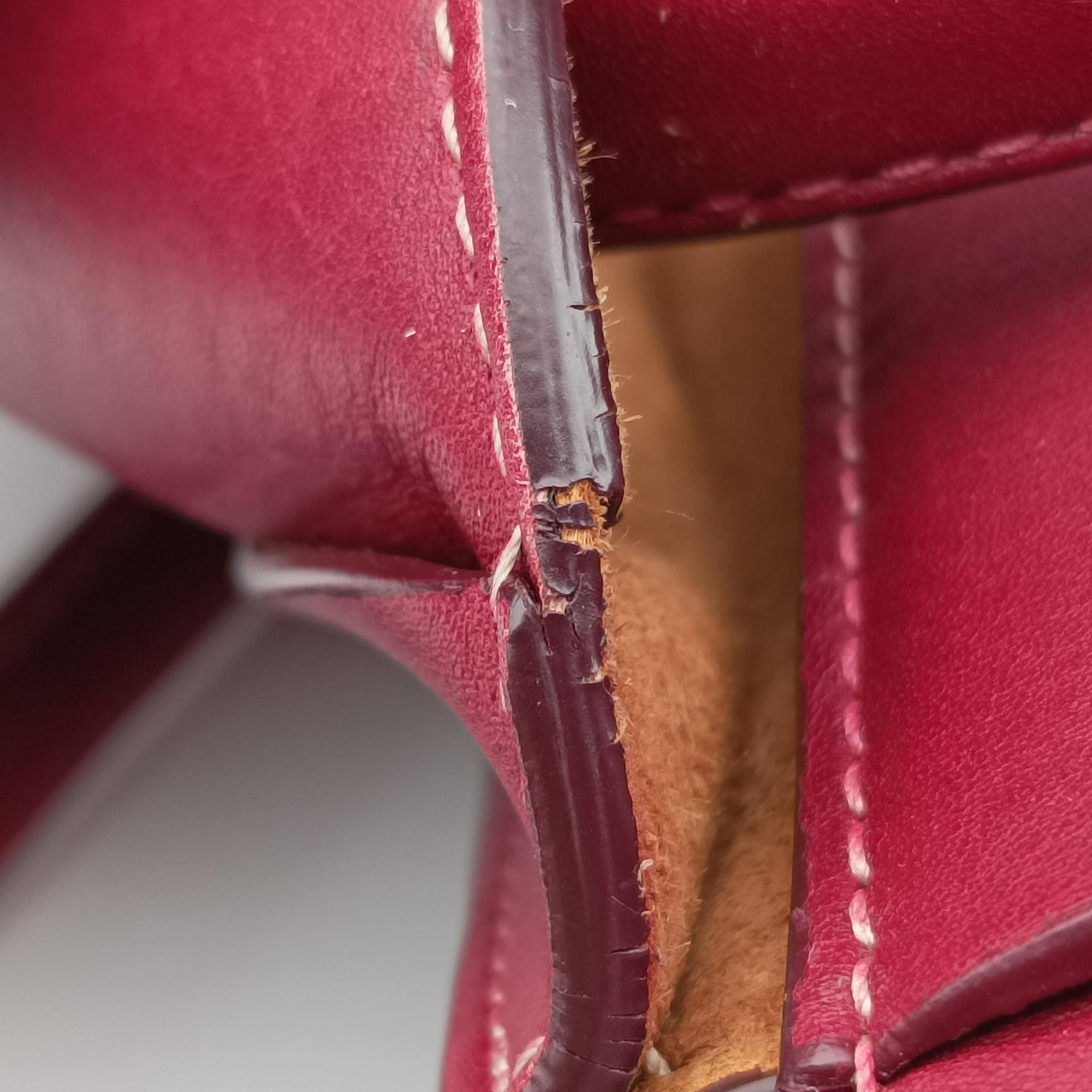 Pre-owned Bottega Veneta The Arco mini Burgundy Leather  shoulderbag | stylenewstar