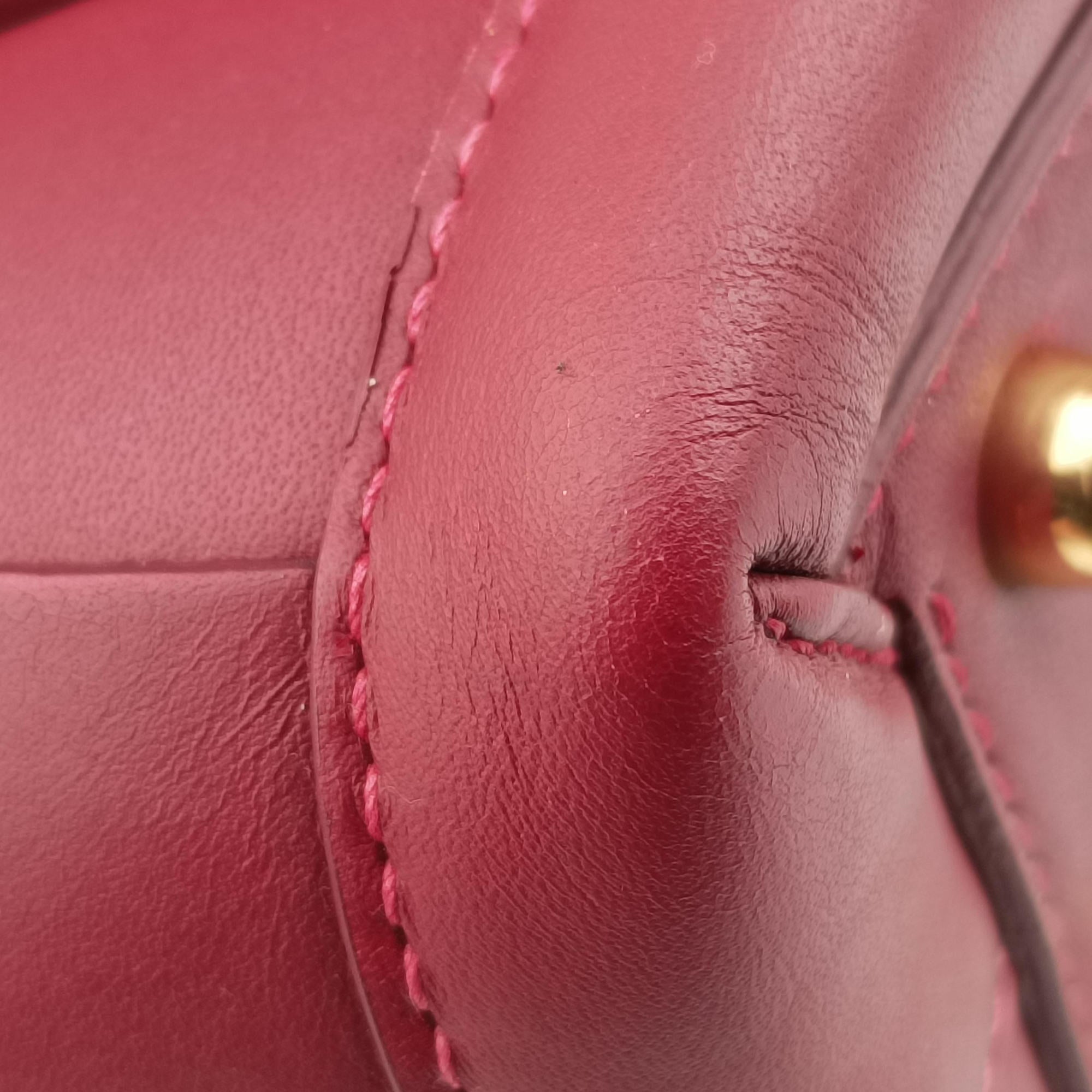 Pre-owned Bottega Veneta The Arco mini Burgundy Leather  shoulderbag | stylenewstar