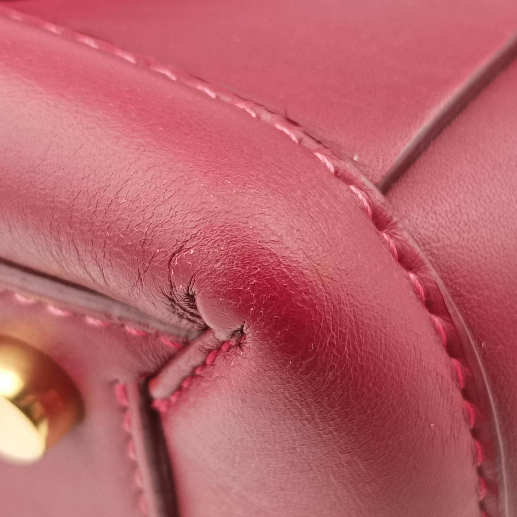 Pre-owned Bottega Veneta The Arco mini Burgundy Leather  shoulderbag | stylenewstar