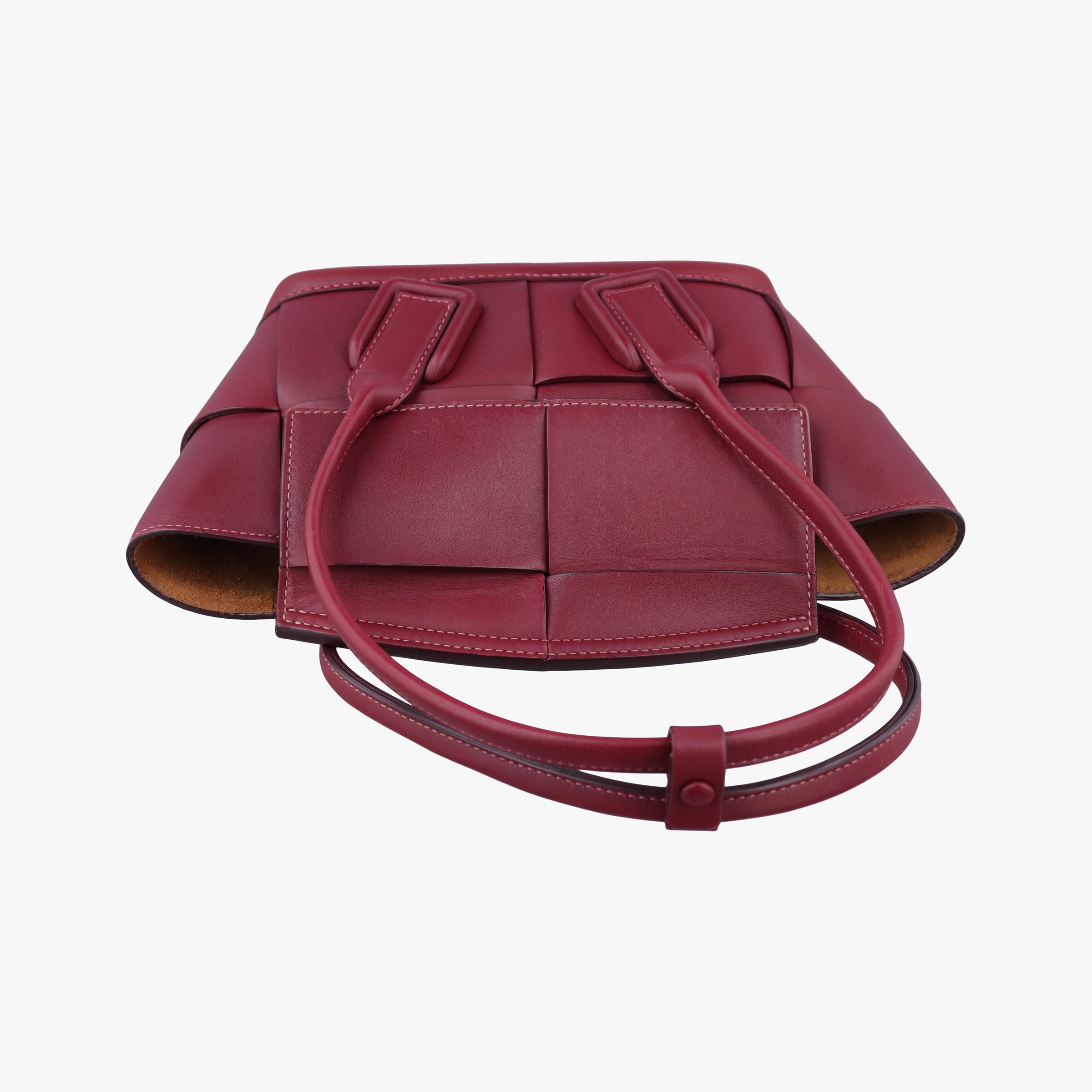 Pre-owned Bottega Veneta The Arco mini Burgundy Leather  shoulderbag | stylenewstar
