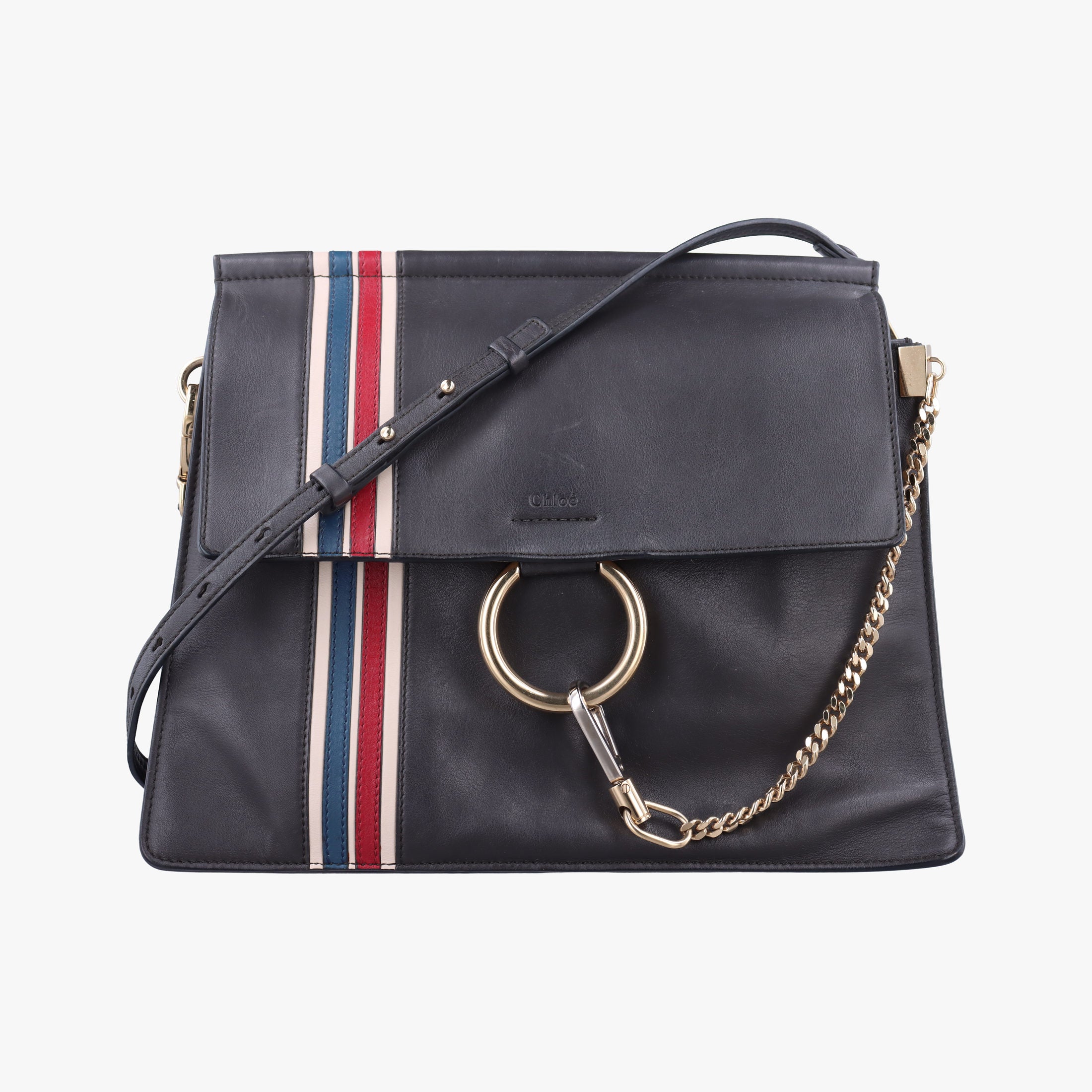 Pre-owned Chloe FAYE Black×multicolor Leather  shoulderbag | stylenewstar