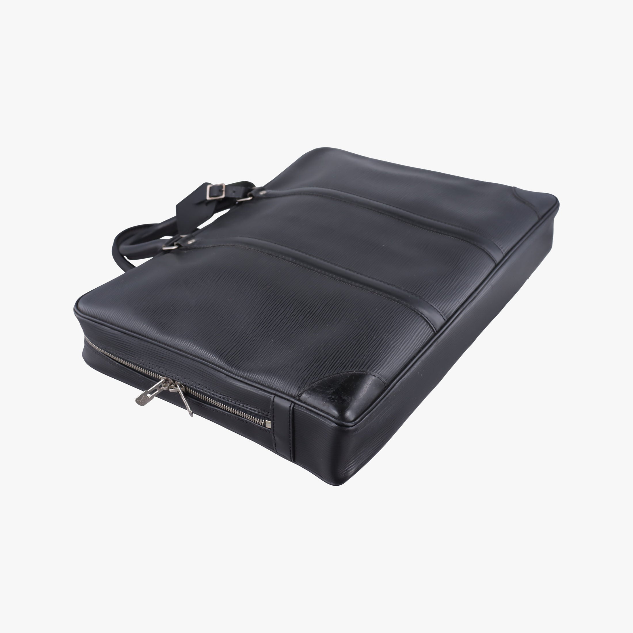 Pre-owned Louis Vuitton Porto Document Voyage Black Epi M59162 handbag | stylenewstar
