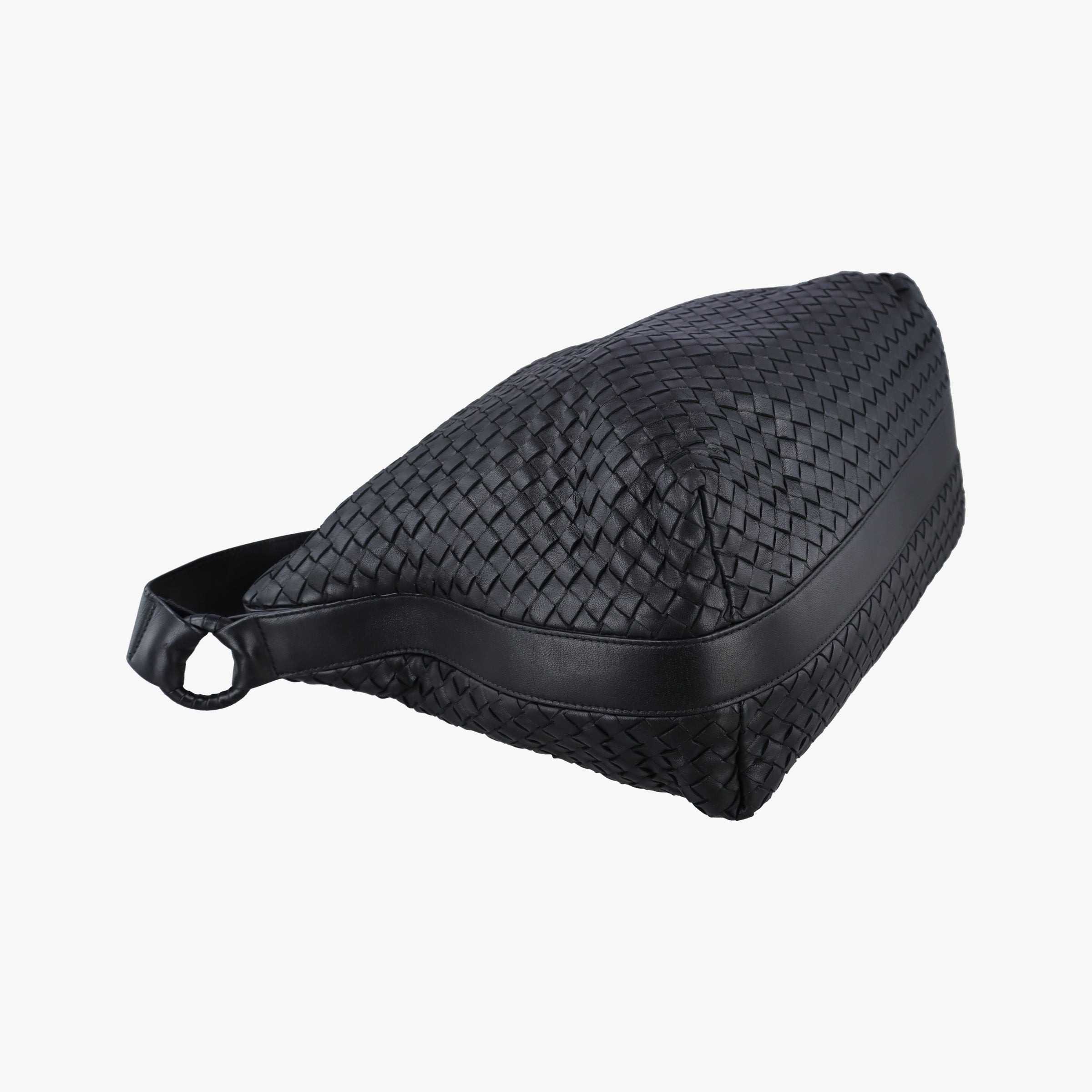 Pre-owned Bottega Veneta Intrecciato Black lambskin  shoulderbag | stylenewstar