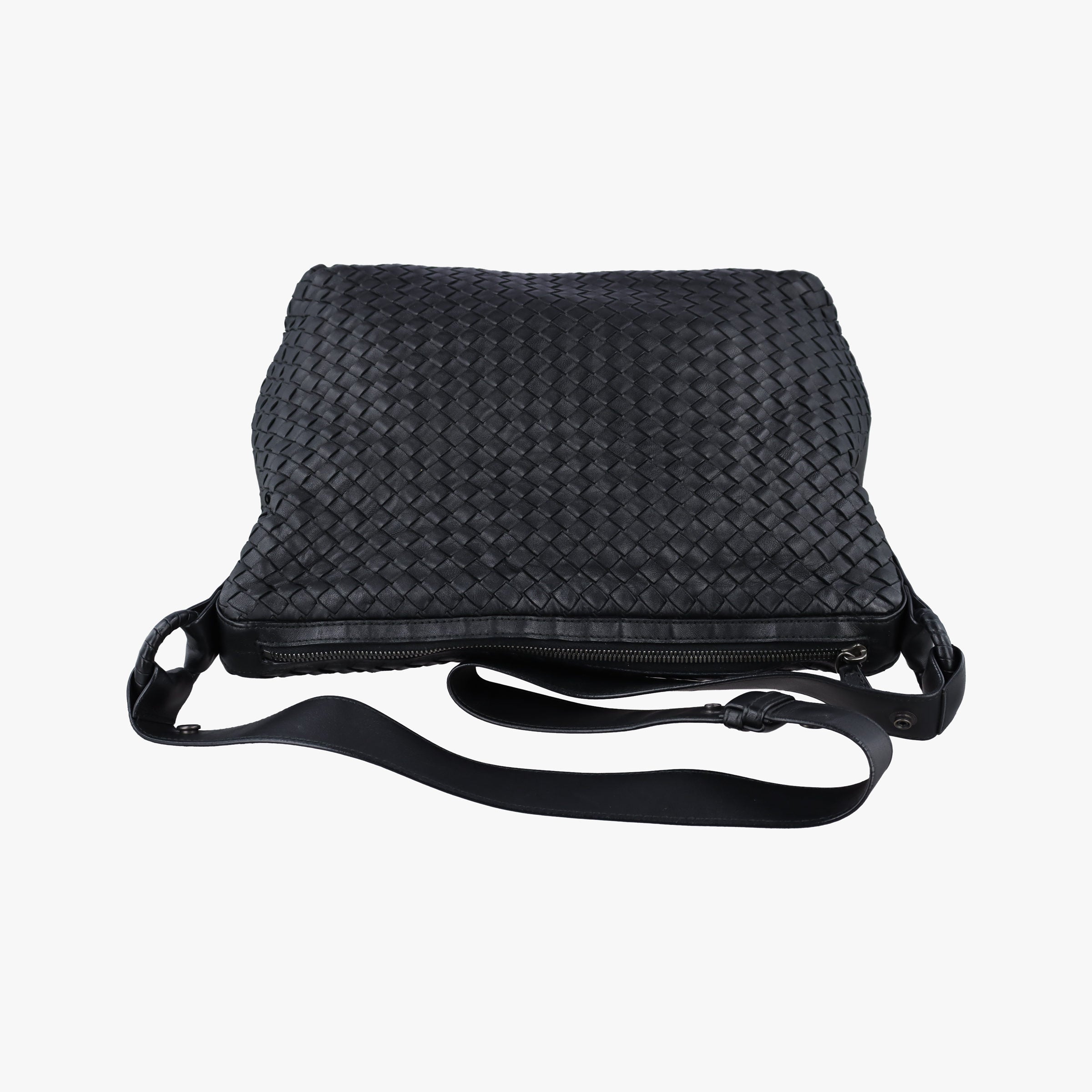 Pre-owned Bottega Veneta Intrecciato Black lambskin  shoulderbag | stylenewstar