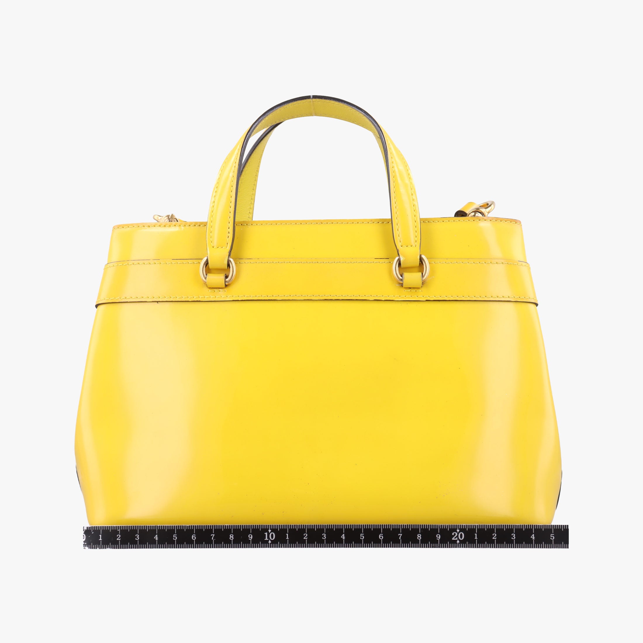 Pre-owned Gucci Bright Bit Yellow Patent 371925 shoulderbag | stylenewstar