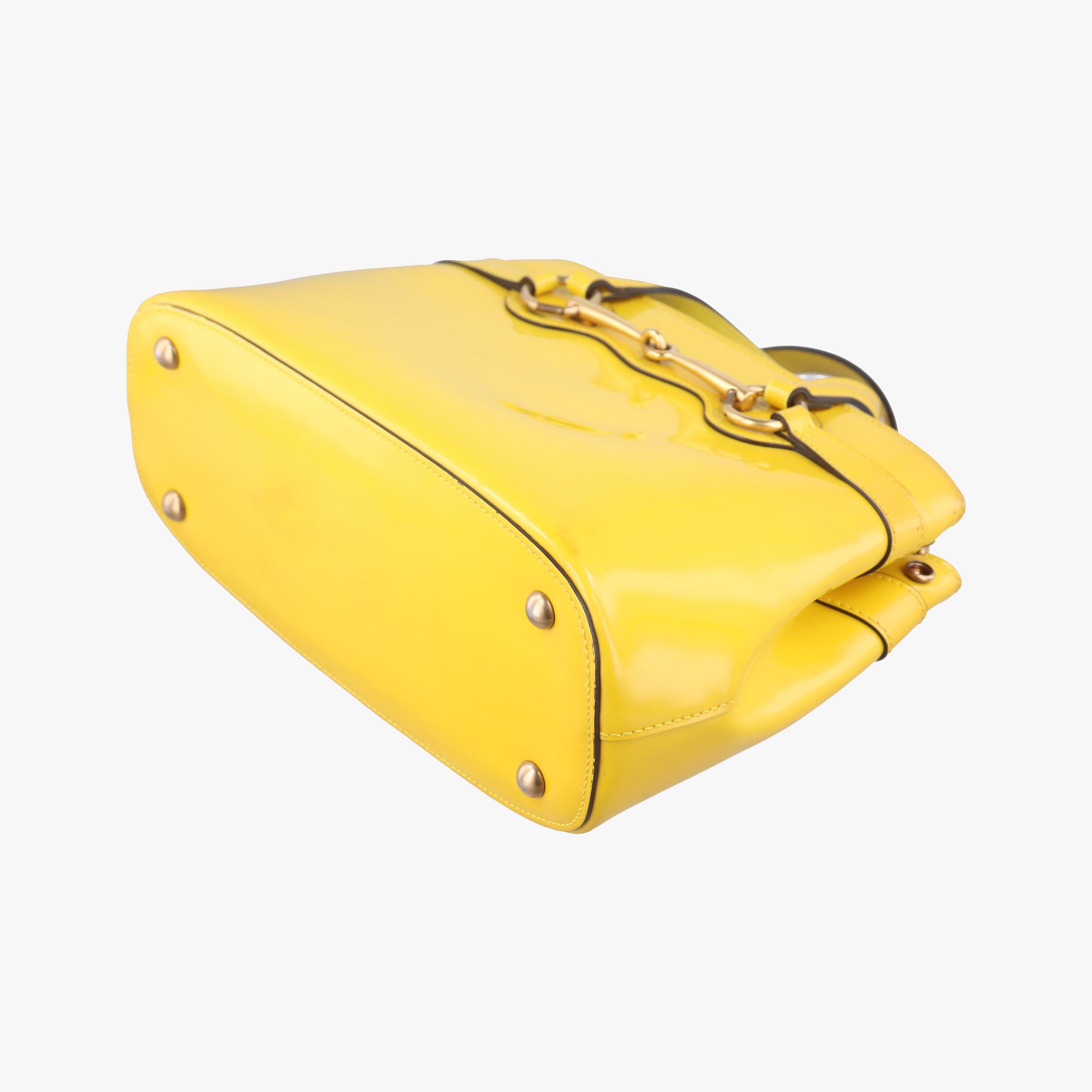 Pre-owned Gucci Bright Bit Yellow Patent 371925 shoulderbag | stylenewstar