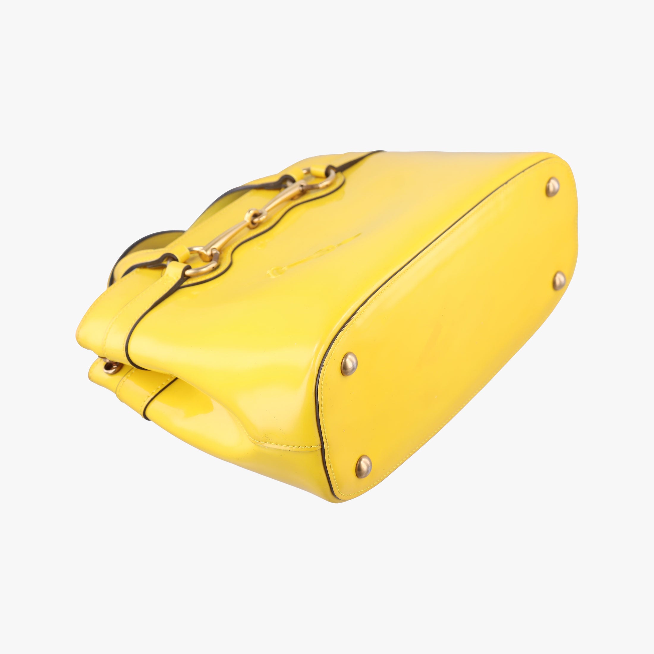 Pre-owned Gucci Bright Bit Yellow Patent 371925 shoulderbag | stylenewstar