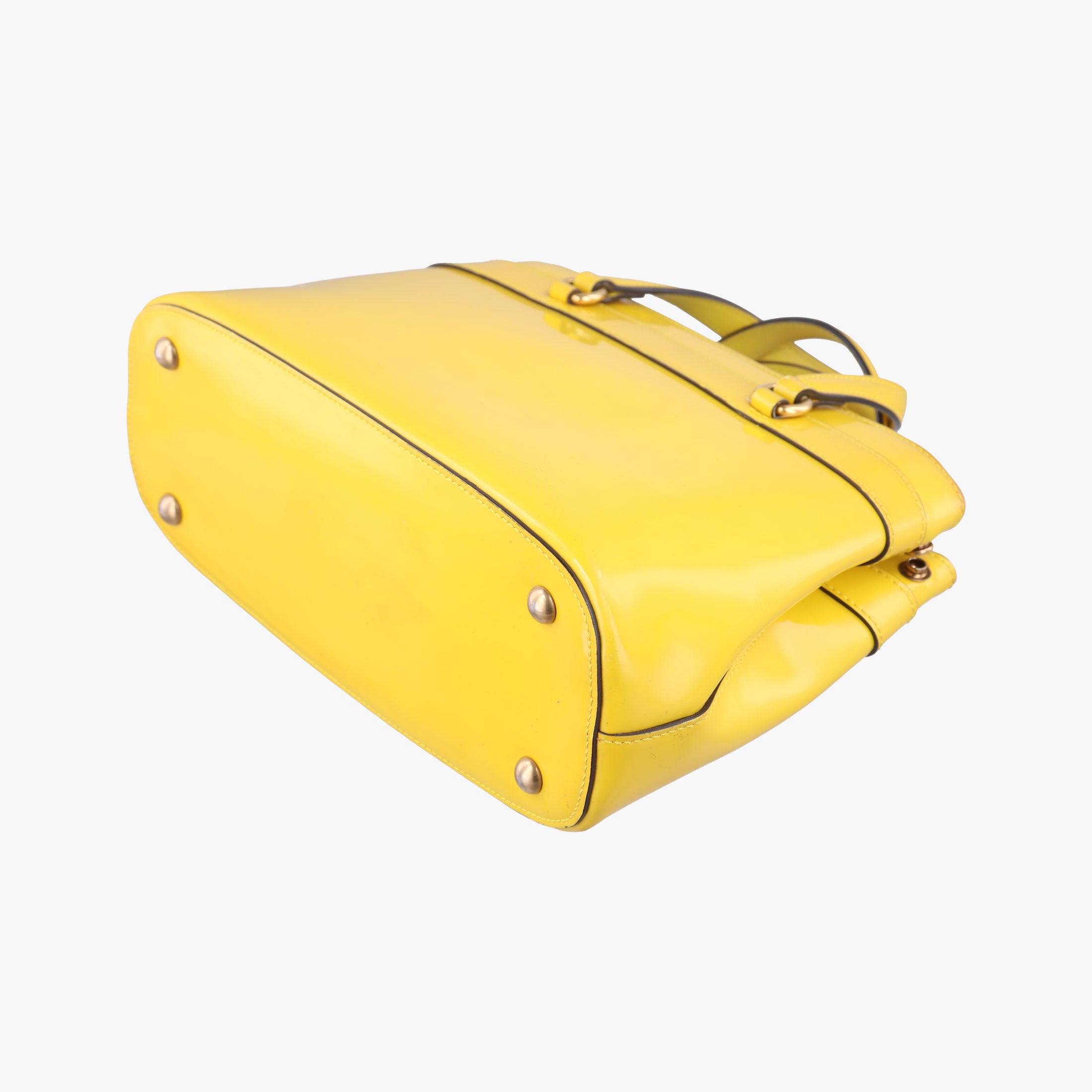 Pre-owned Gucci Bright Bit Yellow Patent 371925 shoulderbag | stylenewstar
