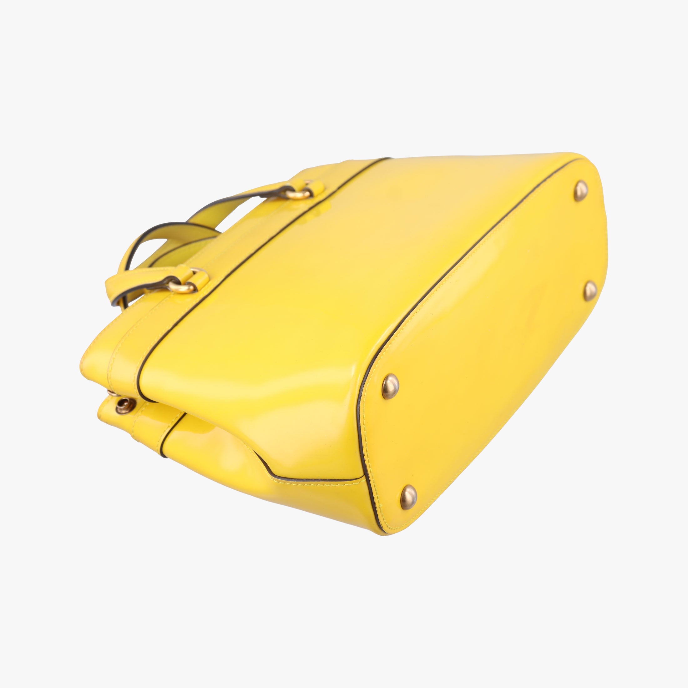 Pre-owned Gucci Bright Bit Yellow Patent 371925 shoulderbag | stylenewstar