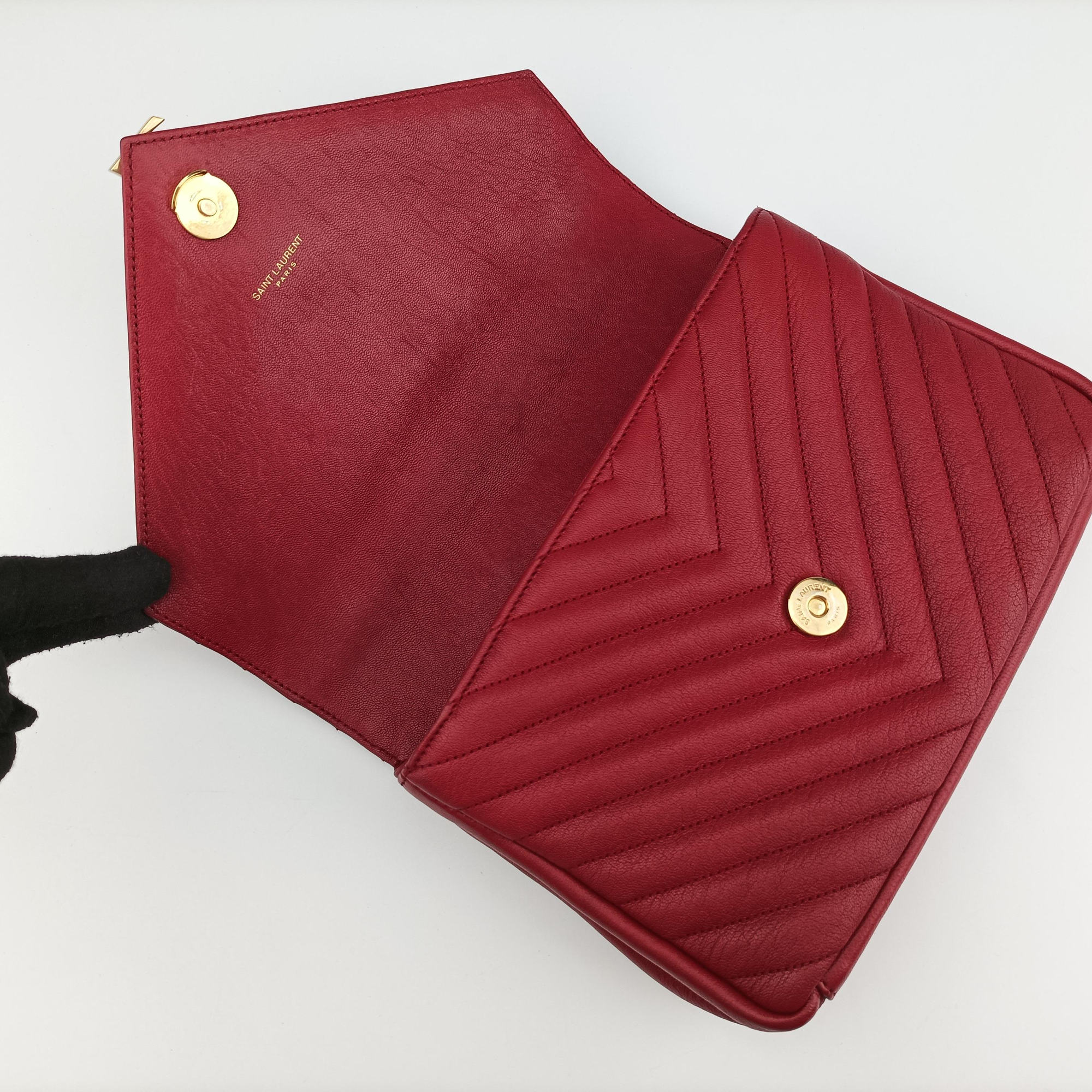 Vintage Yves Saint Laurent COLLEGE Red Leather 428056 shoulderbag | stylenewstar