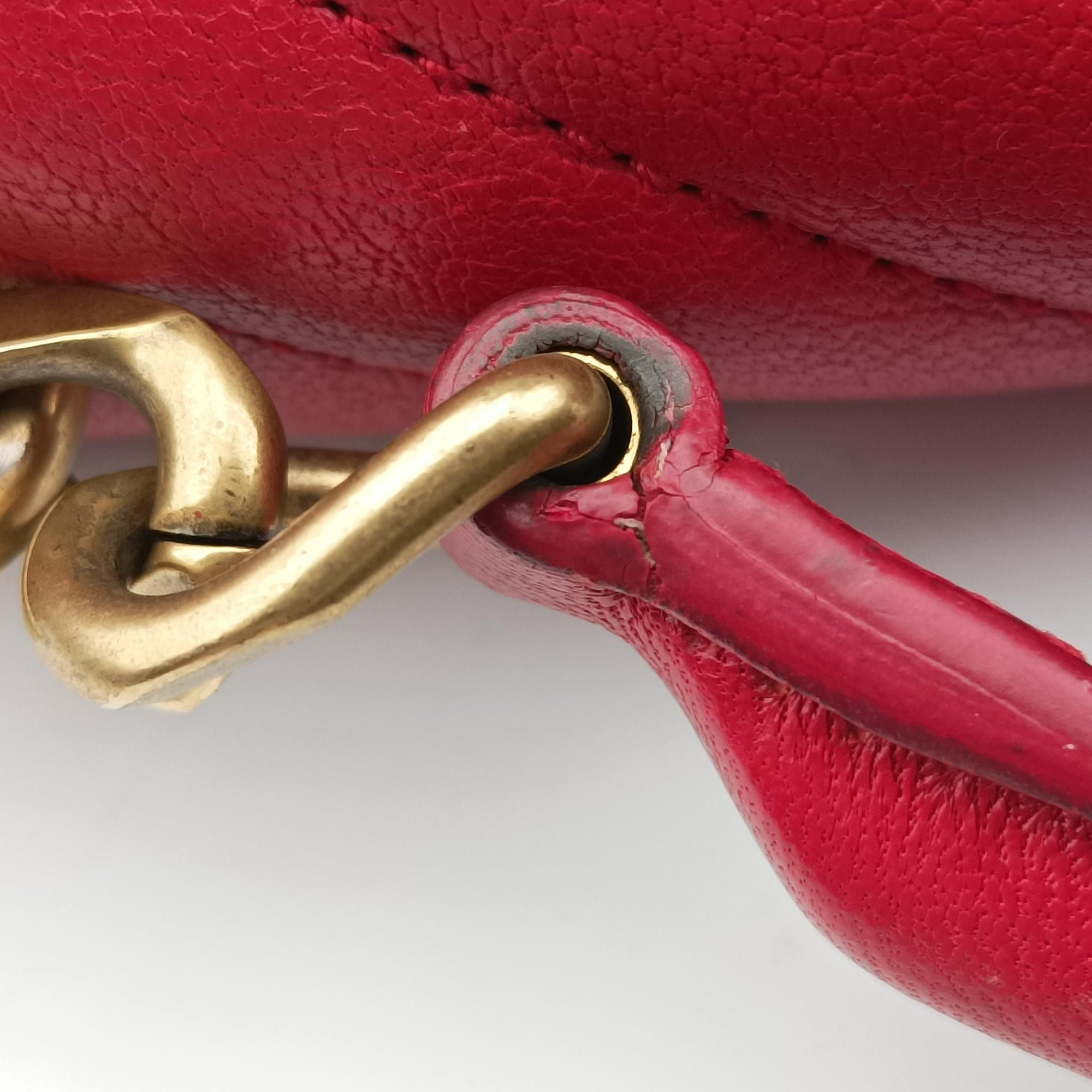 Vintage Yves Saint Laurent COLLEGE Red Leather 428056 shoulderbag | stylenewstar