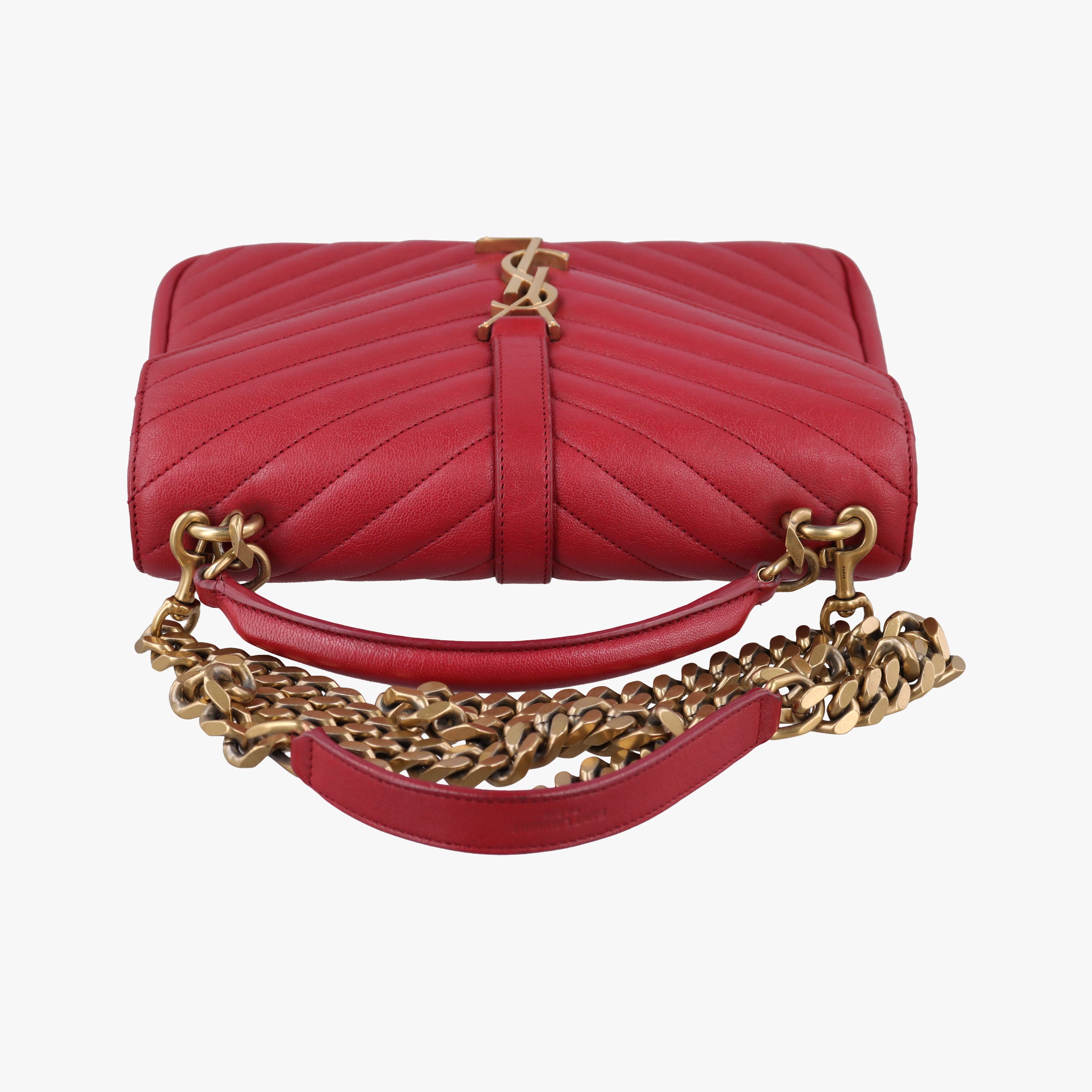 Vintage Yves Saint Laurent COLLEGE Red Leather 428056 shoulderbag | stylenewstar