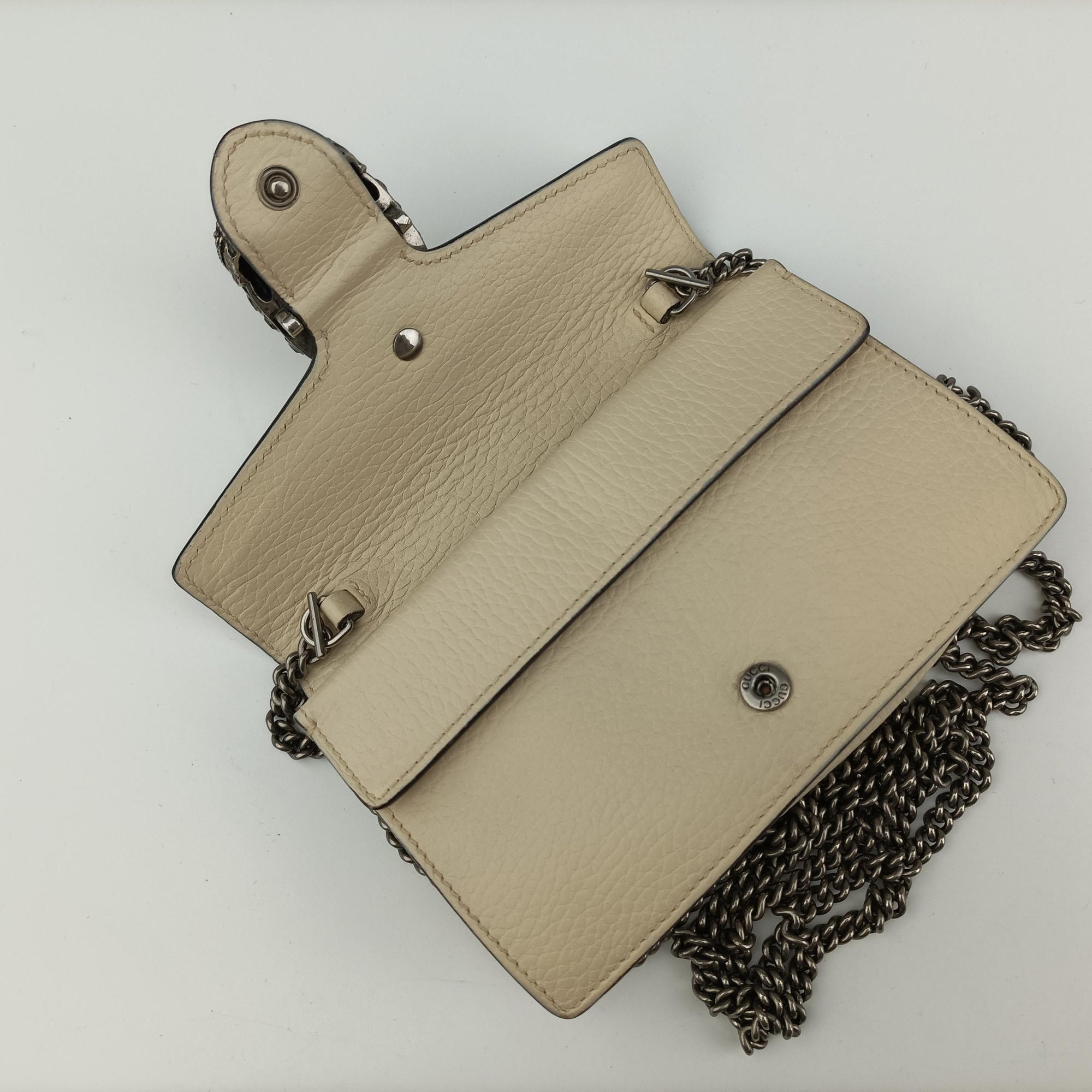 Pre-owned Gucci Dionysus White Leather 476432 shoulderbag | stylenewstar