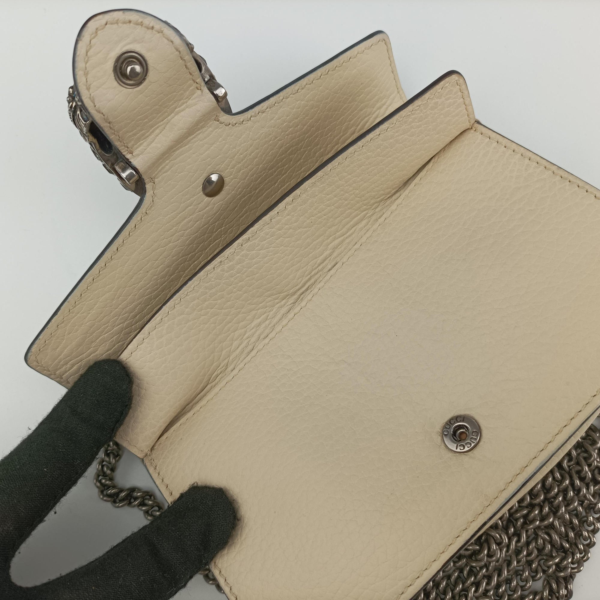 Pre-owned Gucci Dionysus White Leather 476432 shoulderbag | stylenewstar
