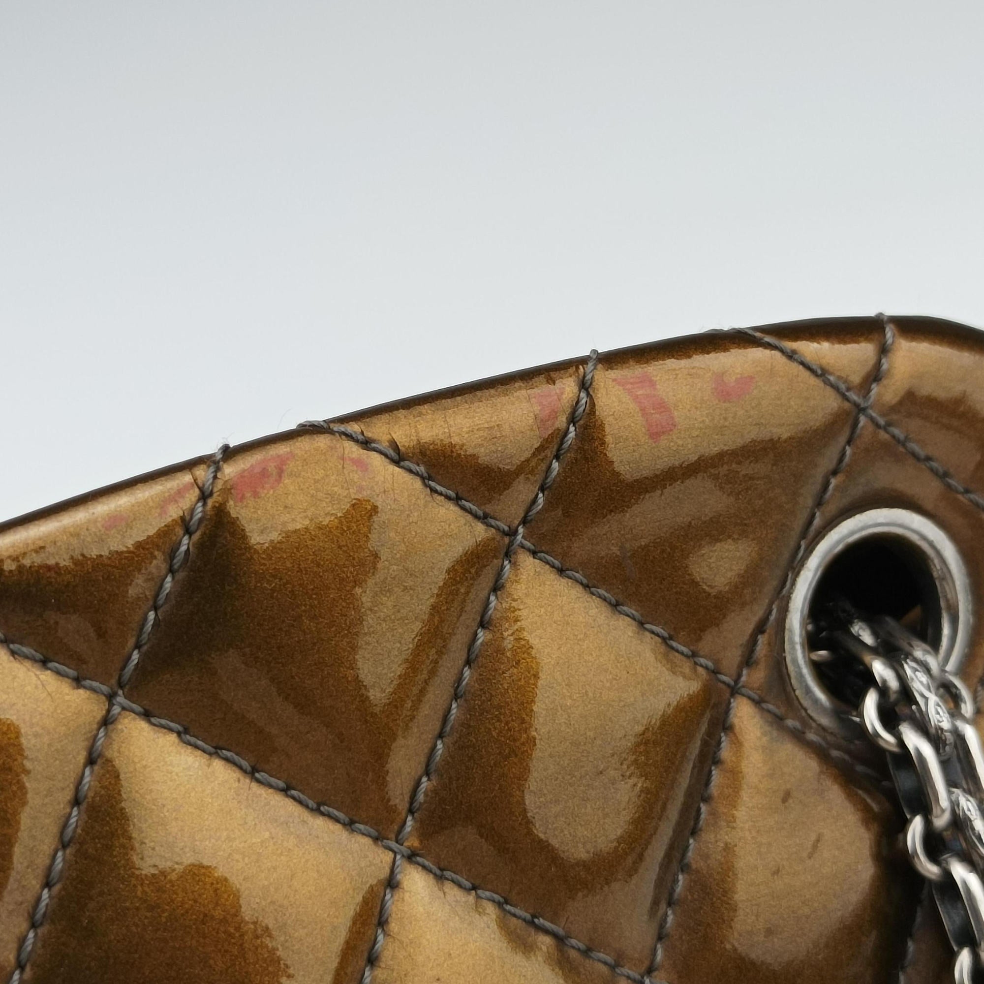 Secondhand Chanel Mademoiselle Bowling Golden×Multicolour Patent A49854 handbag | stylenewstar