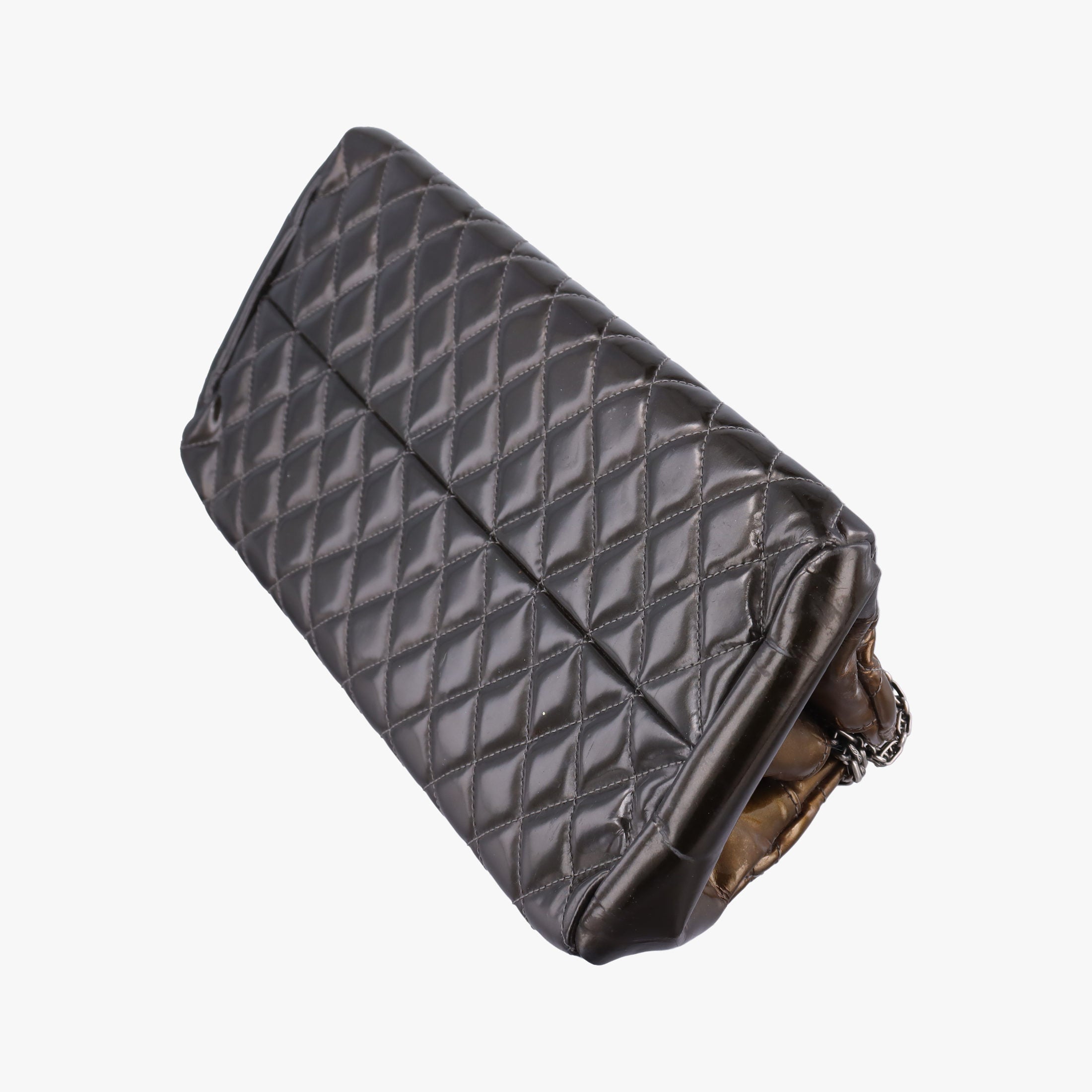Secondhand Chanel Mademoiselle Bowling Golden×Multicolour Patent A49854 handbag | stylenewstar