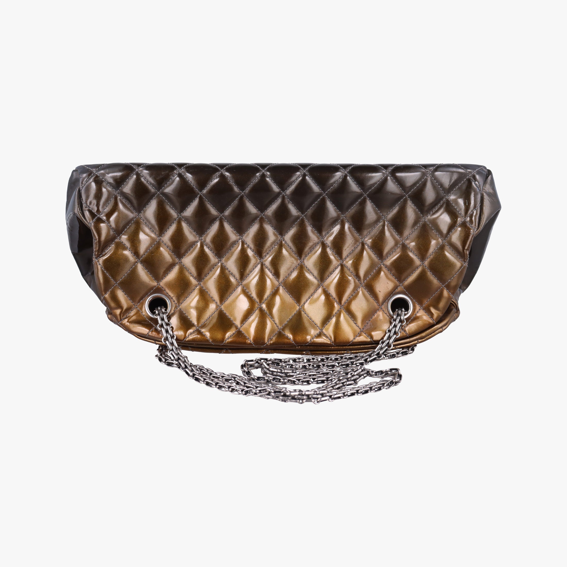 Secondhand Chanel Mademoiselle Bowling Golden×Multicolour Patent A49854 handbag | stylenewstar