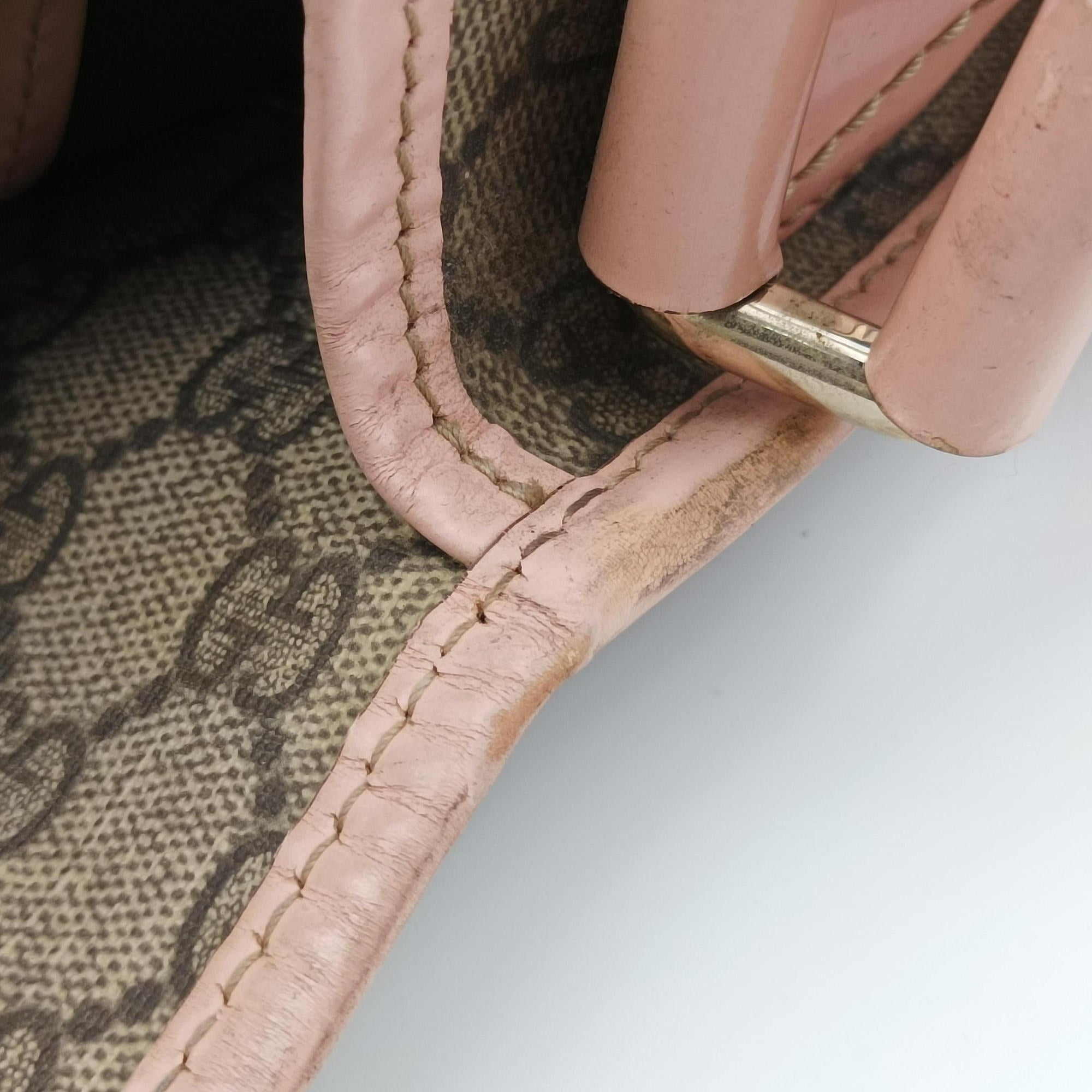 Pre-owned Gucci GG Plus Messenger Beige×Pink PVC coated canvas×Leather 201732 shoulderbag | stylenewstar
