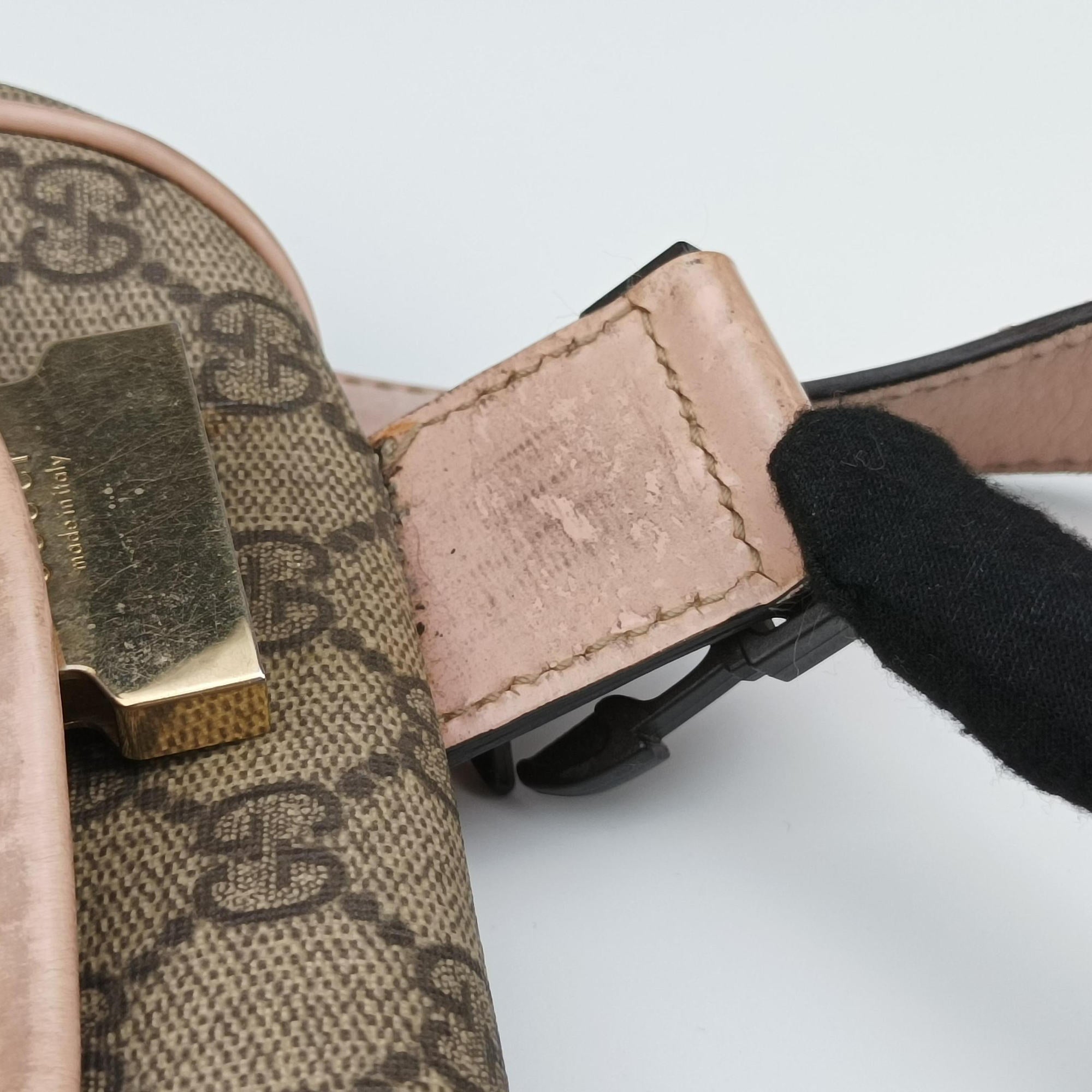 Pre-owned Gucci GG Plus Messenger Beige×Pink PVC coated canvas×Leather 201732 shoulderbag | stylenewstar