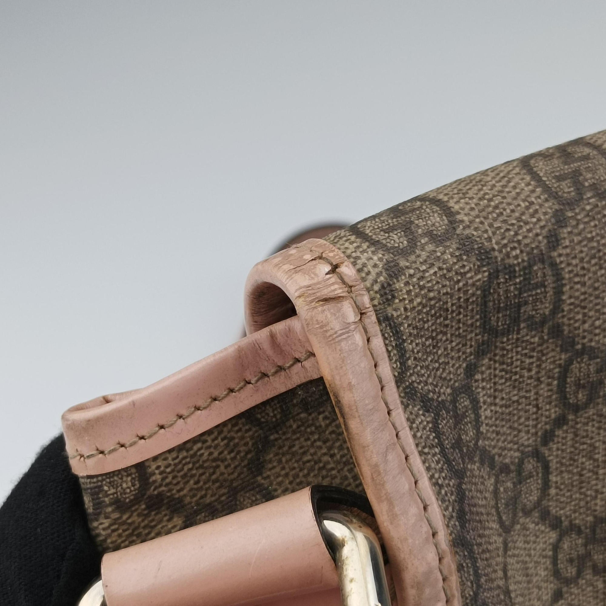 Pre-owned Gucci GG Plus Messenger Beige×Pink PVC coated canvas×Leather 201732 shoulderbag | stylenewstar