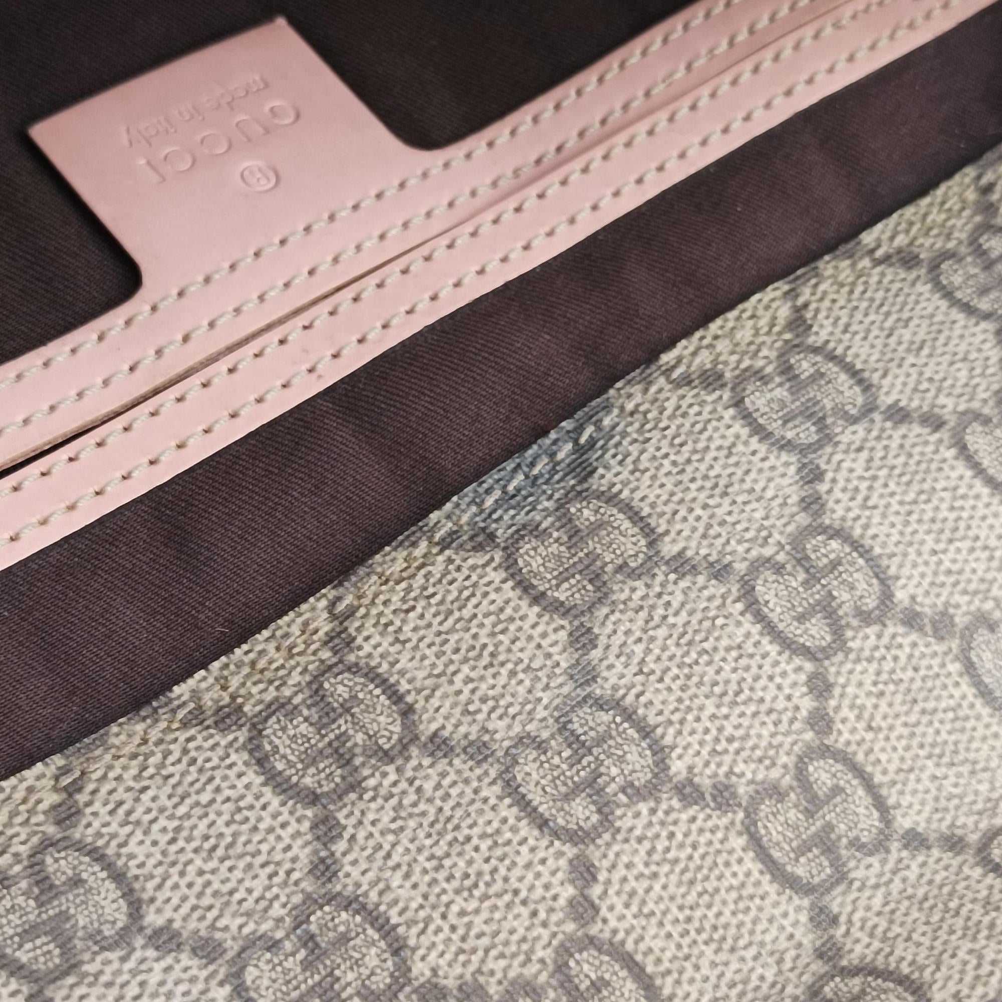 Pre-owned Gucci GG Plus Messenger Beige×Pink PVC coated canvas×Leather 201732 shoulderbag | stylenewstar