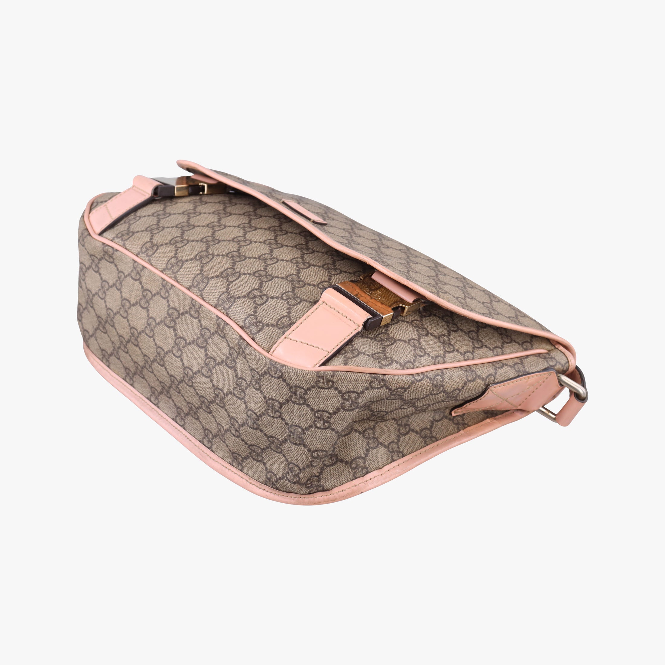 Pre-owned Gucci GG Plus Messenger Beige×Pink PVC coated canvas×Leather 201732 shoulderbag | stylenewstar