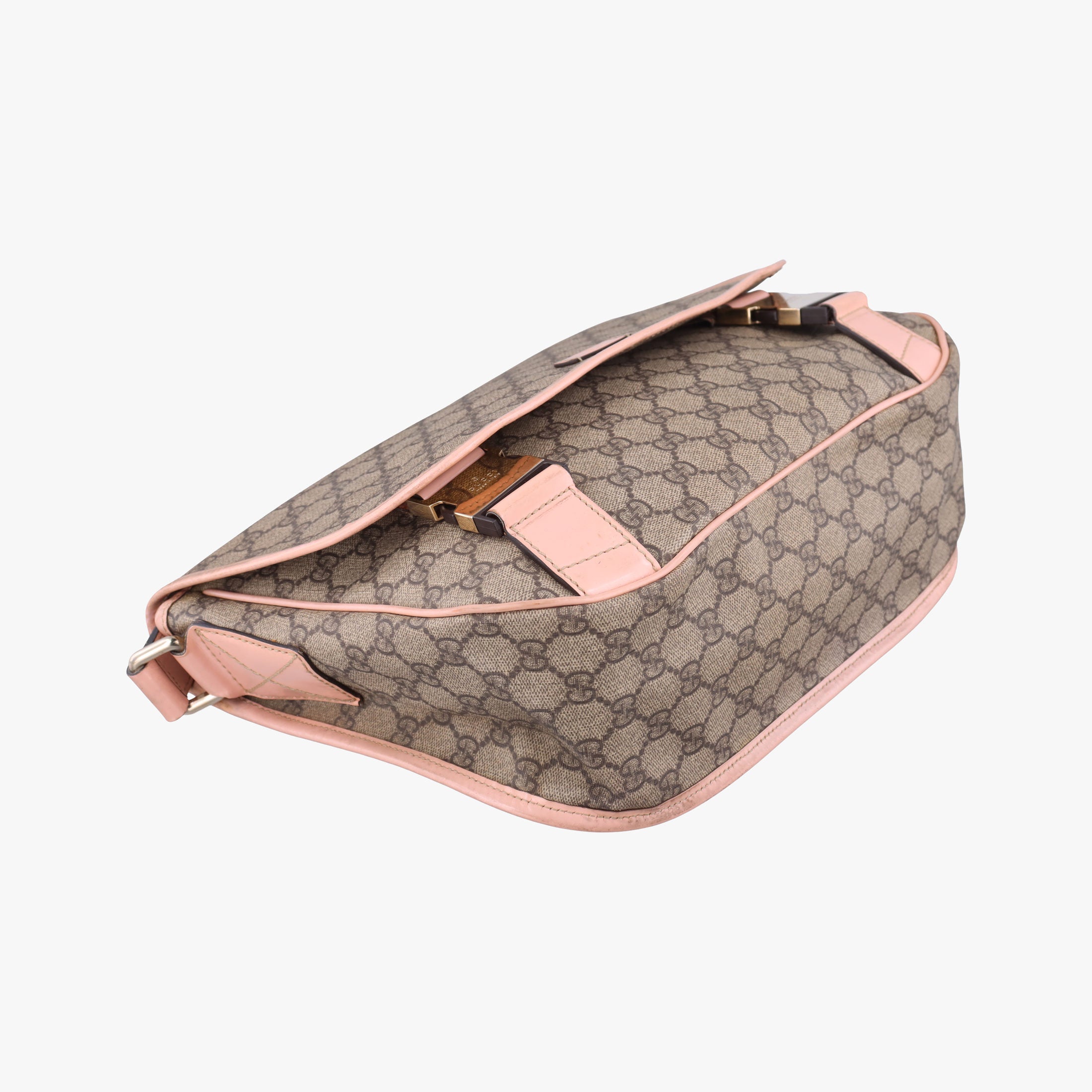 Pre-owned Gucci GG Plus Messenger Beige×Pink PVC coated canvas×Leather 201732 shoulderbag | stylenewstar