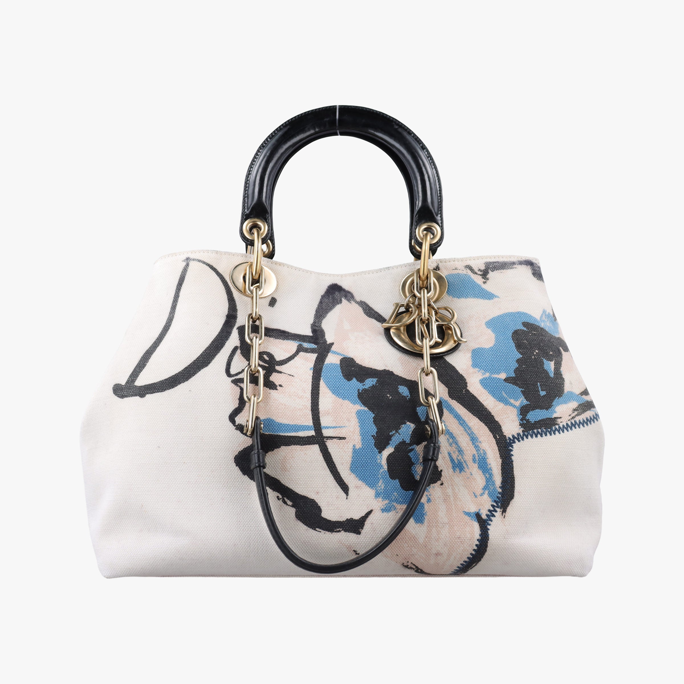 Secondhand Christian Dior Diorissimo White×multicolor Canvas  handbag | stylenewstar