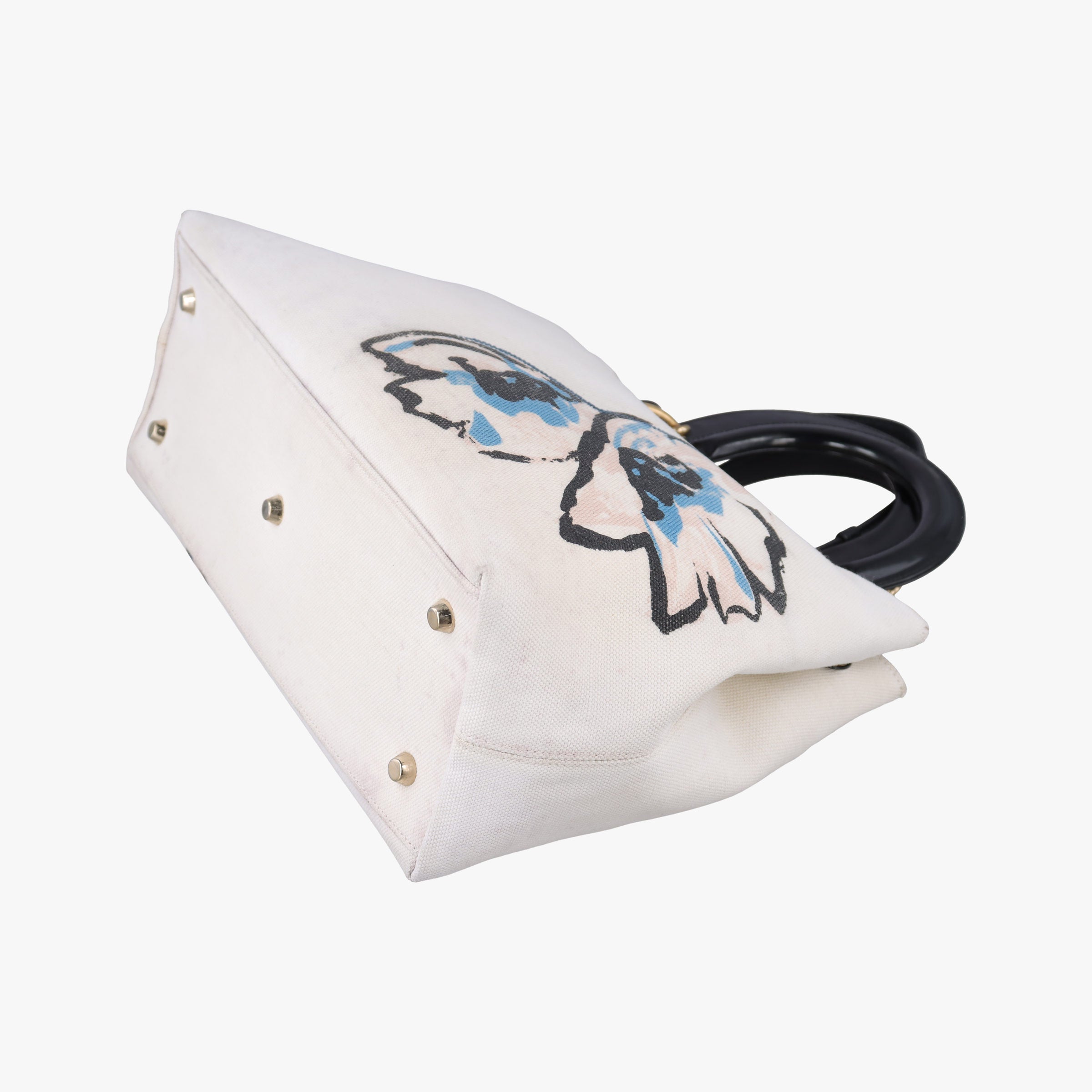 Secondhand Christian Dior Diorissimo White×multicolor Canvas  handbag | stylenewstar