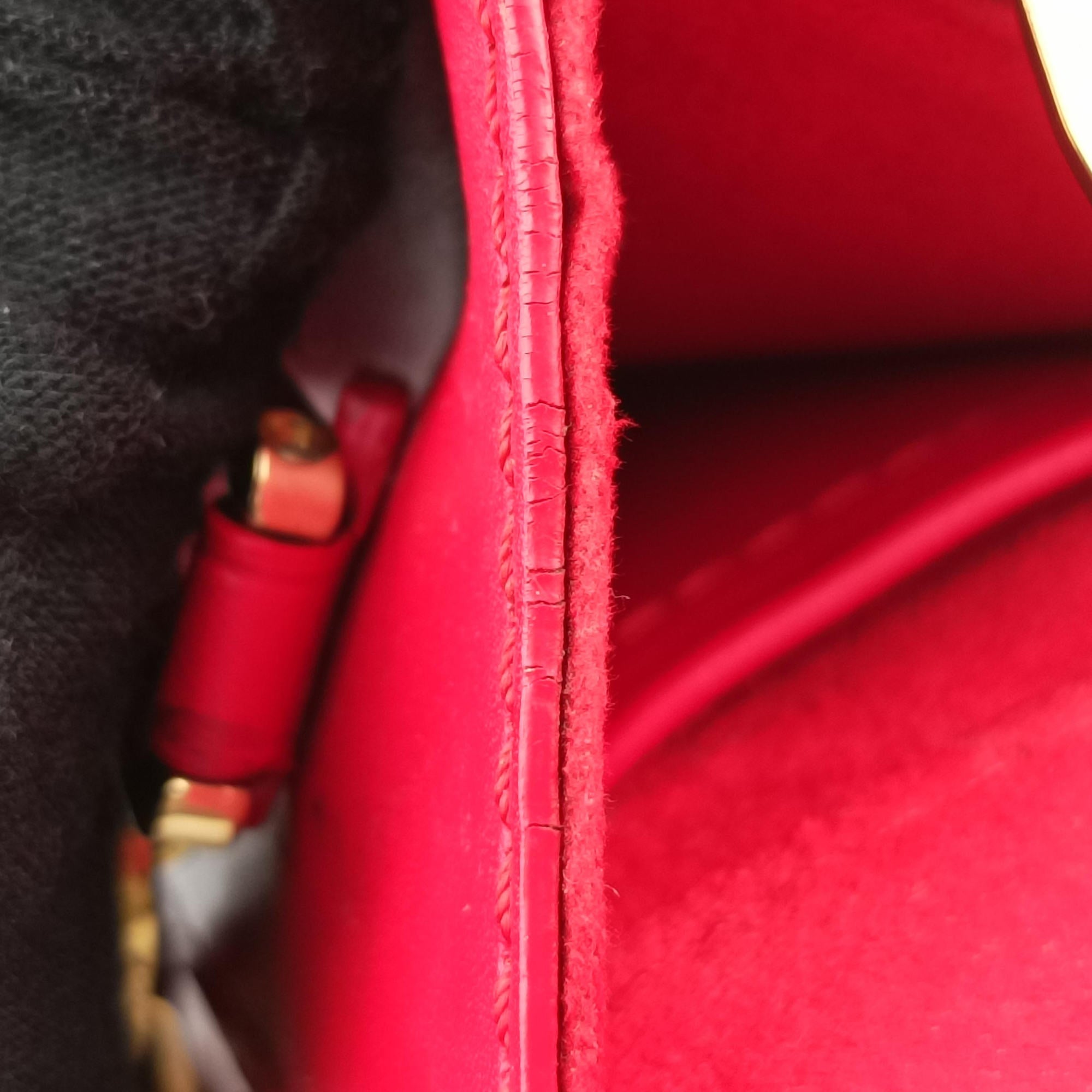 Pre-owned Louis Vuitton Pochette Louise Airy V Red leather m54230 shoulderbag | stylenewstar