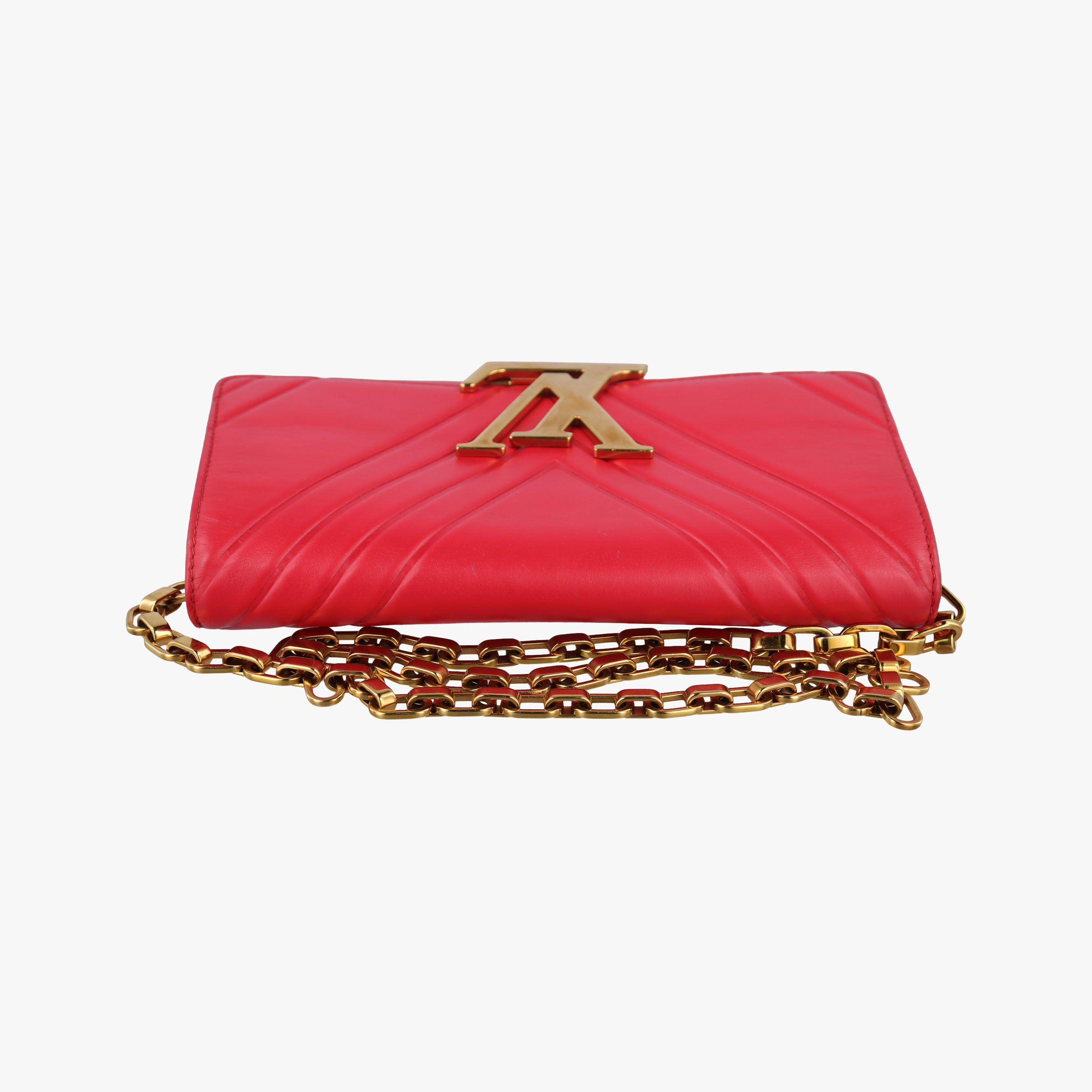 Pre-owned Louis Vuitton Pochette Louise Airy V Red leather m54230 shoulderbag | stylenewstar