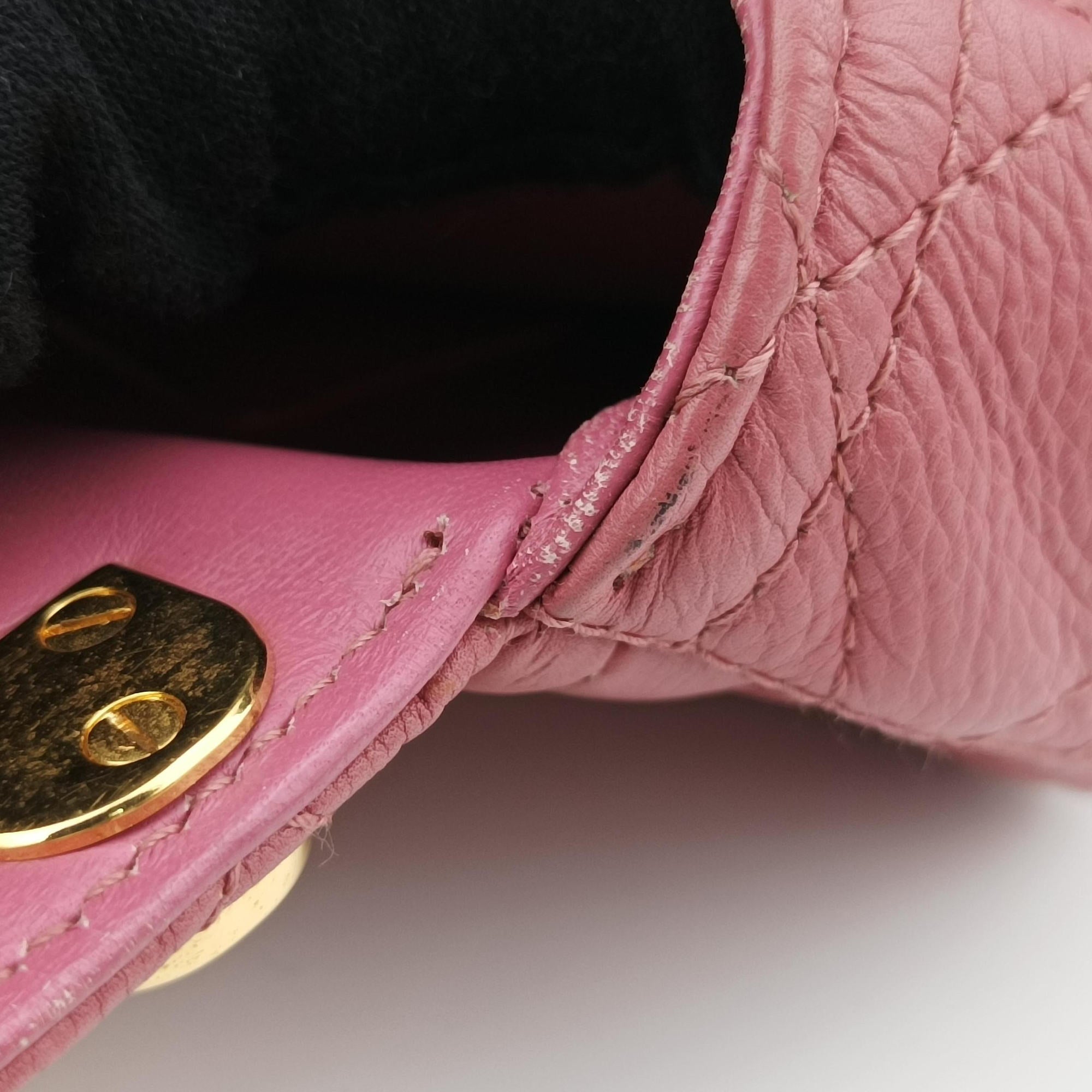 Vintage Christian Dior Caro micro Pink Leather  shoulderbag | stylenewstar