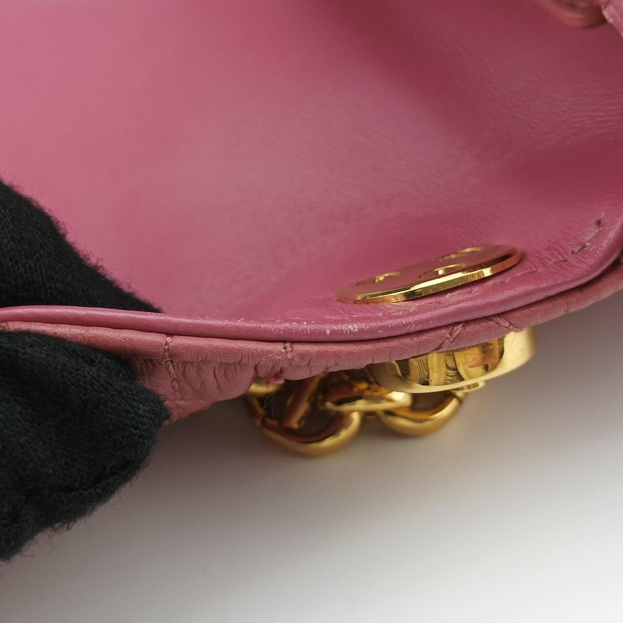 Vintage Christian Dior Caro micro Pink Leather  shoulderbag | stylenewstar