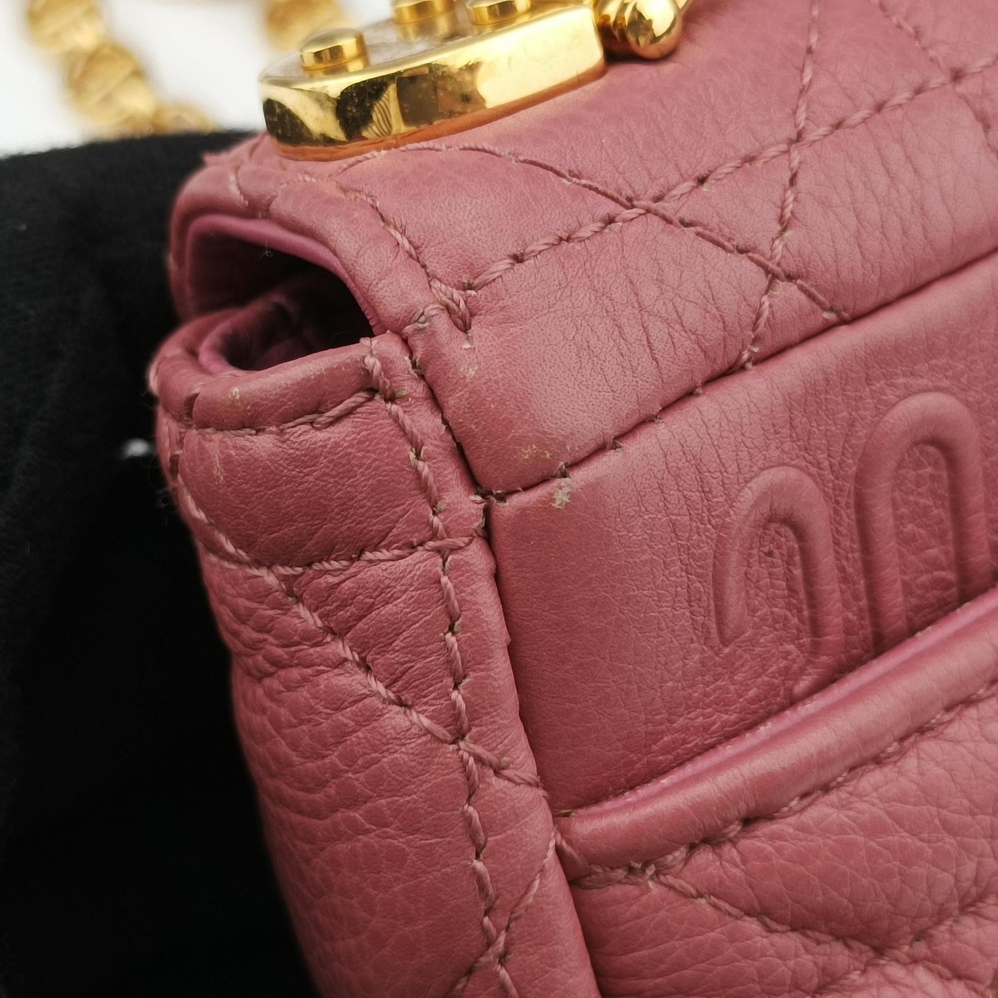 Vintage Christian Dior Caro micro Pink Leather  shoulderbag | stylenewstar
