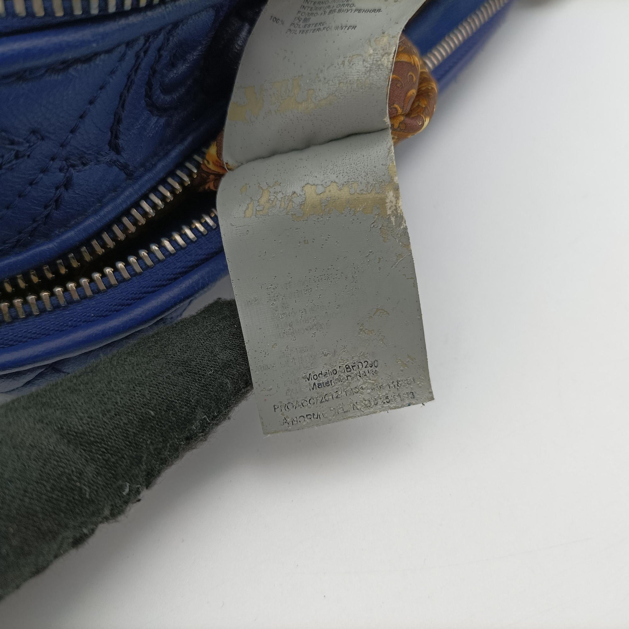 Secondhand VERSACE Medusa Demetra Vanitas Satchel Blue Leather  handbag | stylenewstar