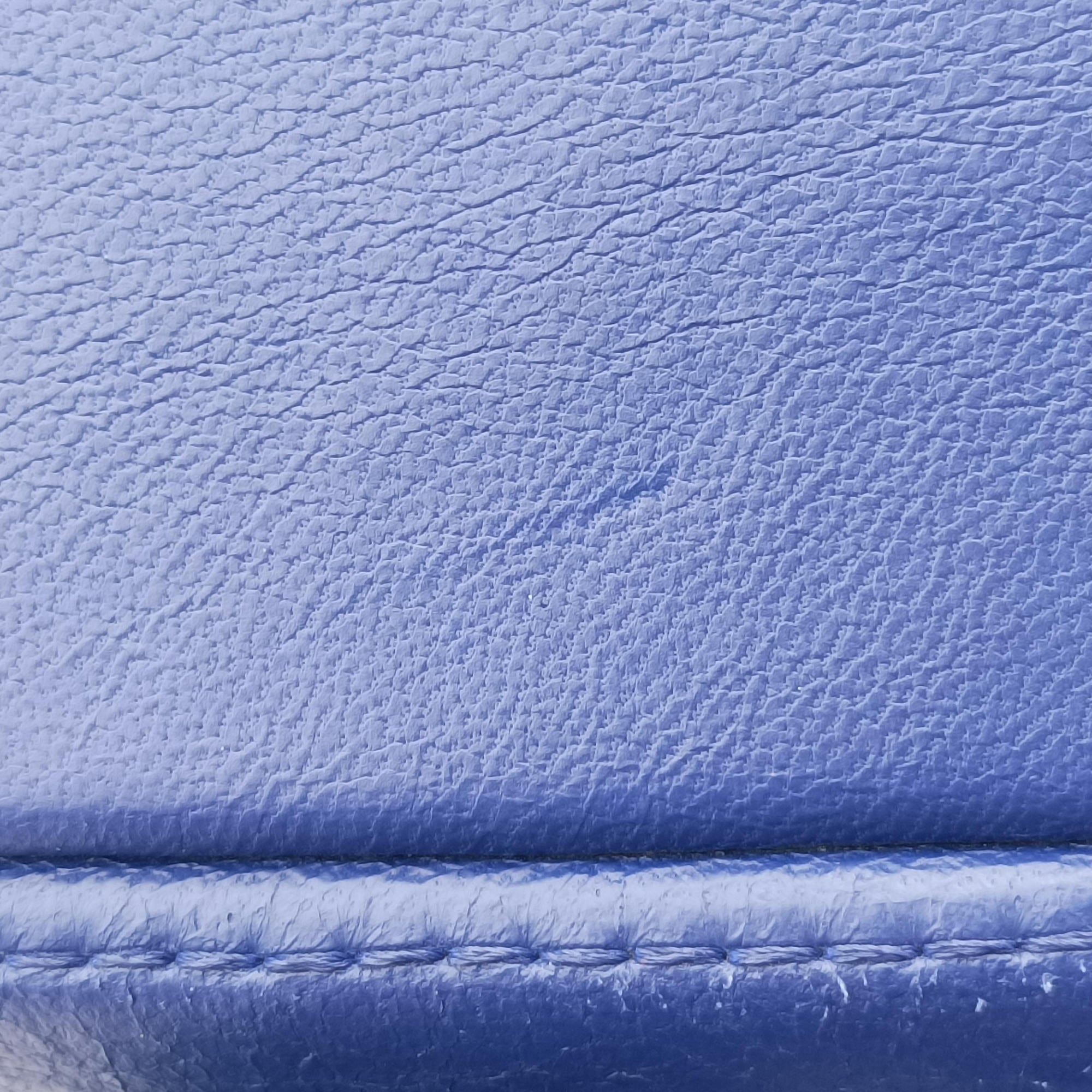 Secondhand VERSACE Medusa Demetra Vanitas Satchel Blue Leather  handbag | stylenewstar
