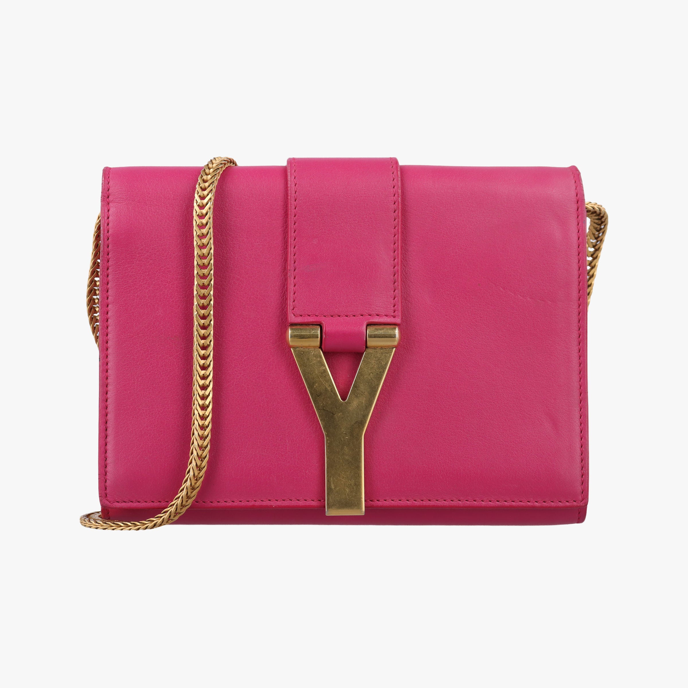Pre-owned Yves Saint Laurent Mini Y Line Rose Leather 311215 shoulderbag | stylenewstar