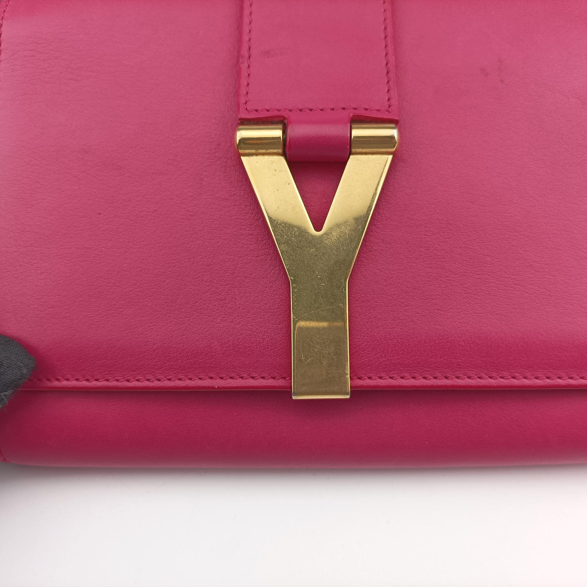 Pre-owned Yves Saint Laurent Mini Y Line Rose Leather 311215 shoulderbag | stylenewstar