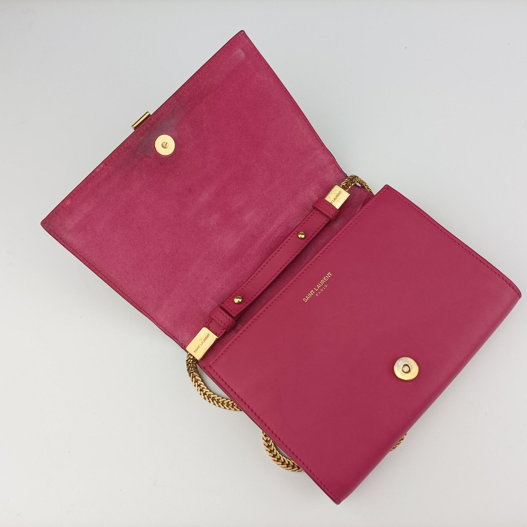 Pre-owned Yves Saint Laurent Mini Y Line Rose Leather 311215 shoulderbag | stylenewstar