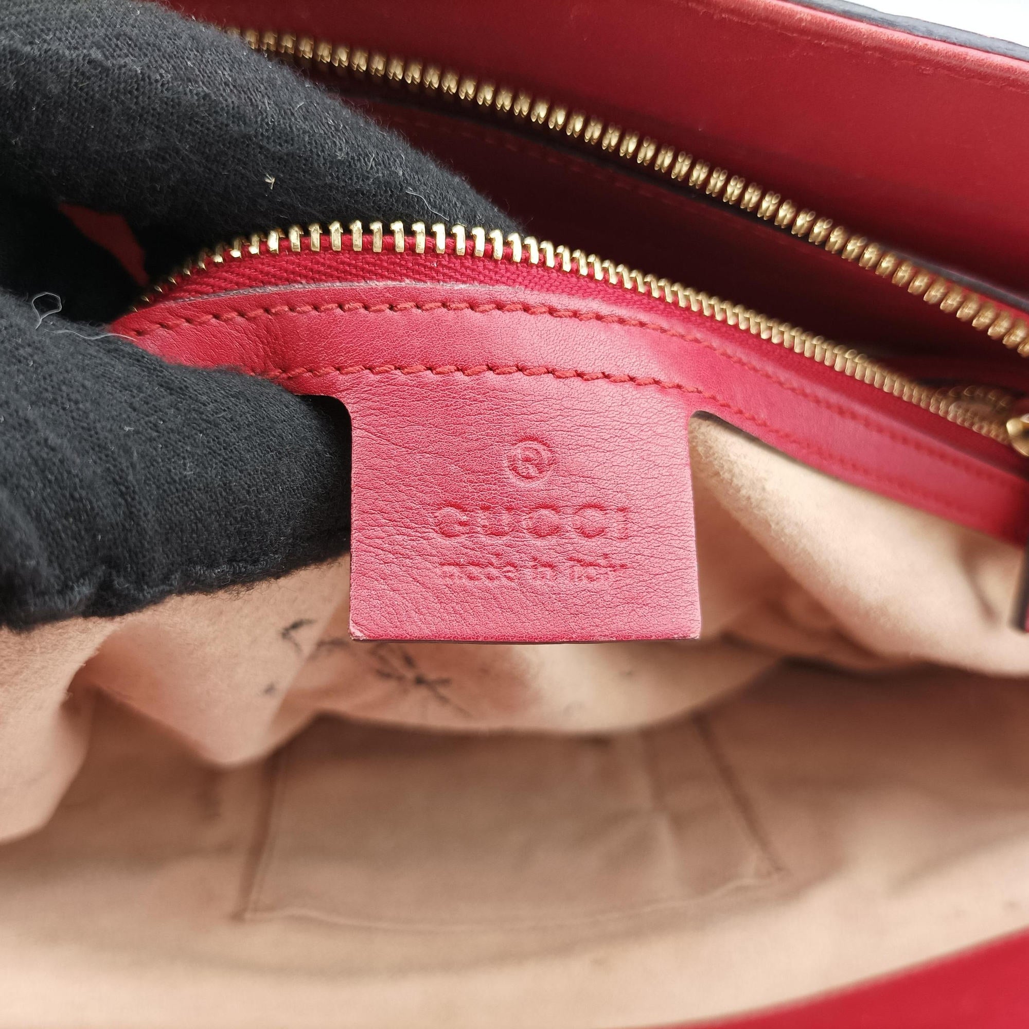 Secondhand Gucci Guccissima Red Leather 453773 handbag | stylenewstar