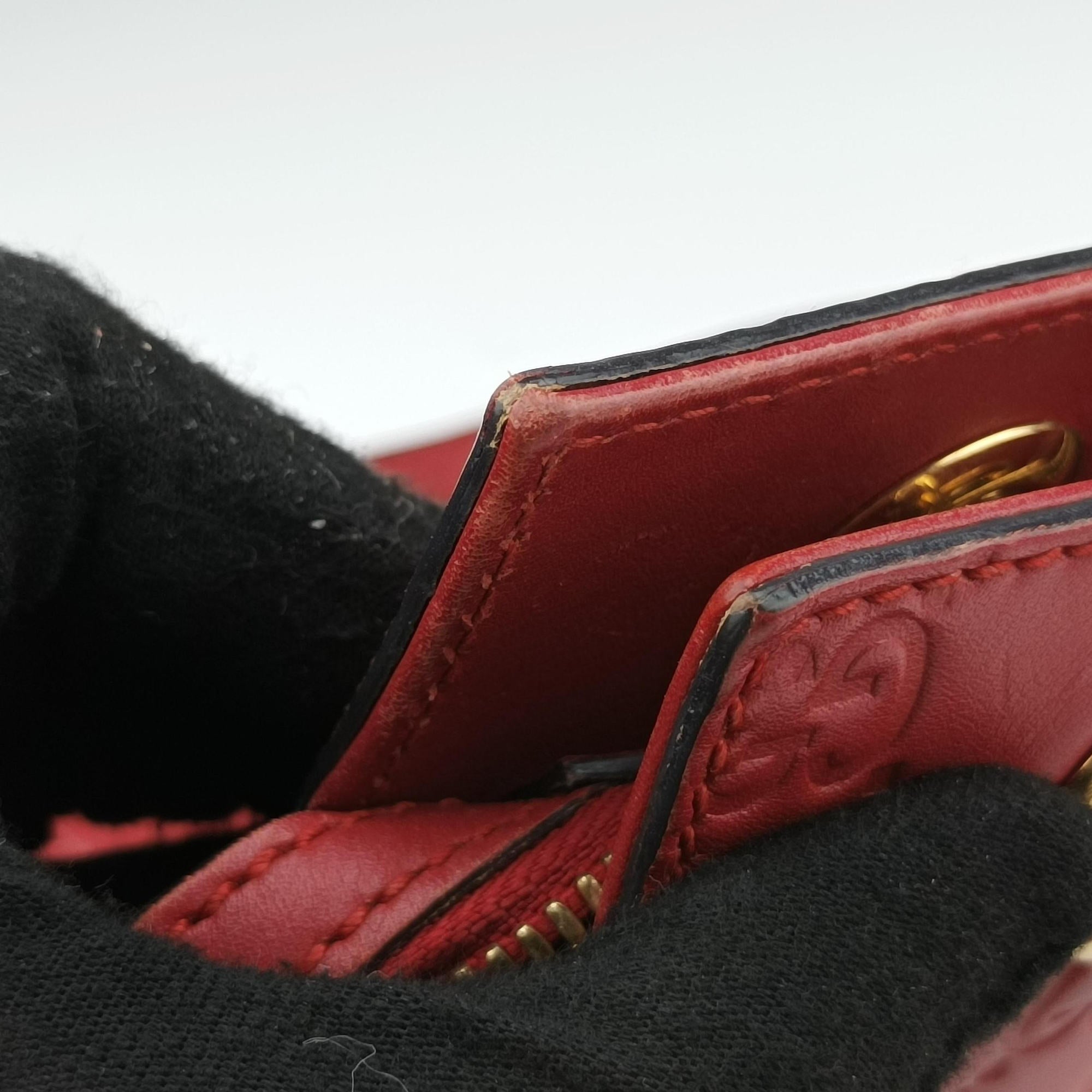 Secondhand Gucci Guccissima Red Leather 453773 handbag | stylenewstar