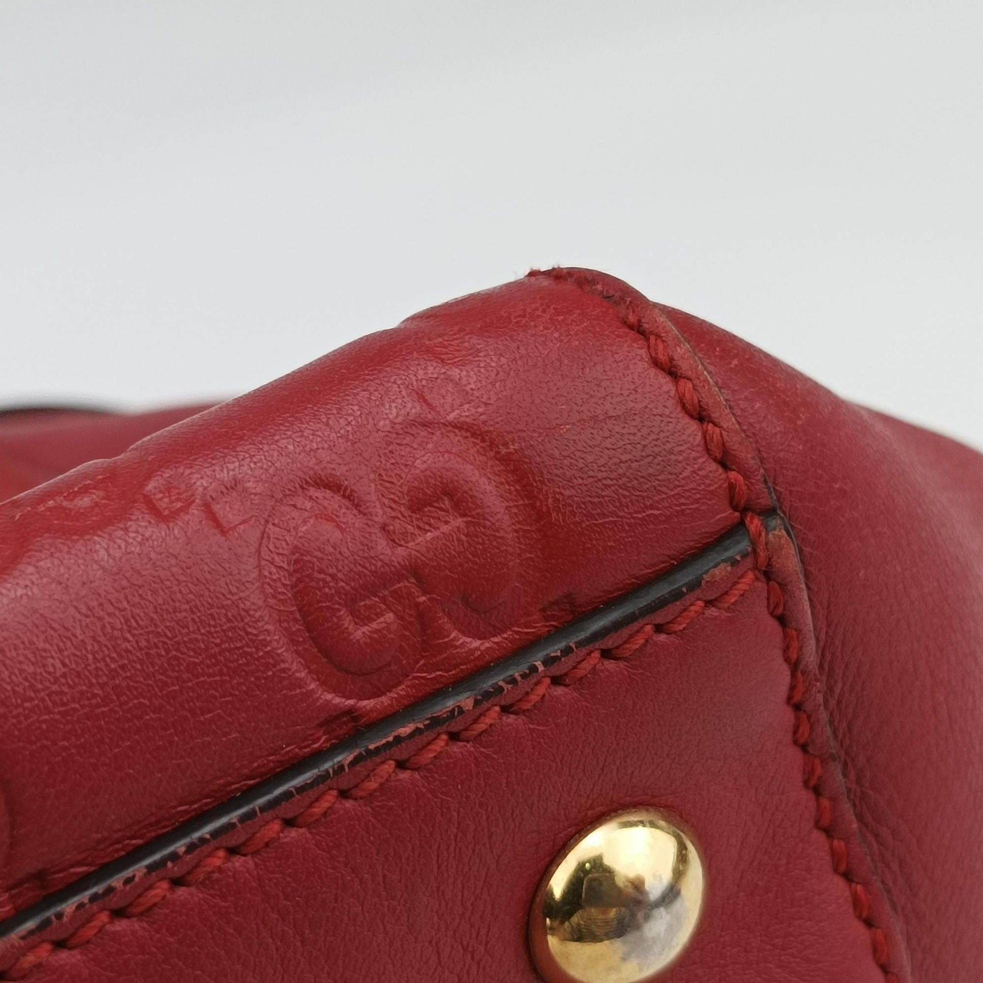 Secondhand Gucci Guccissima Red Leather 453773 handbag | stylenewstar